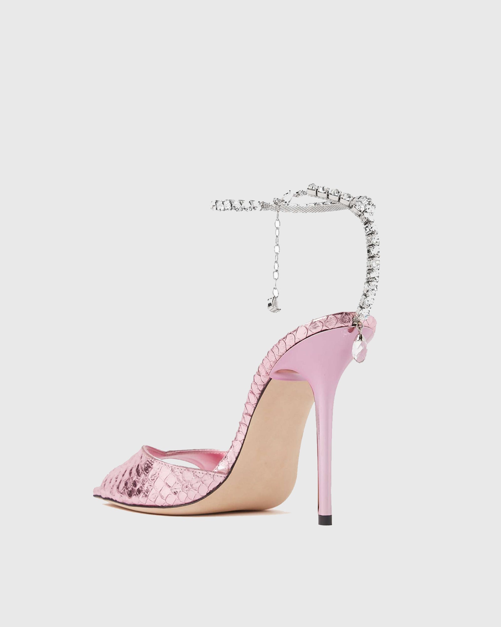 Gilberta Fish Scales Rhinestone Strap Sandals In Pink