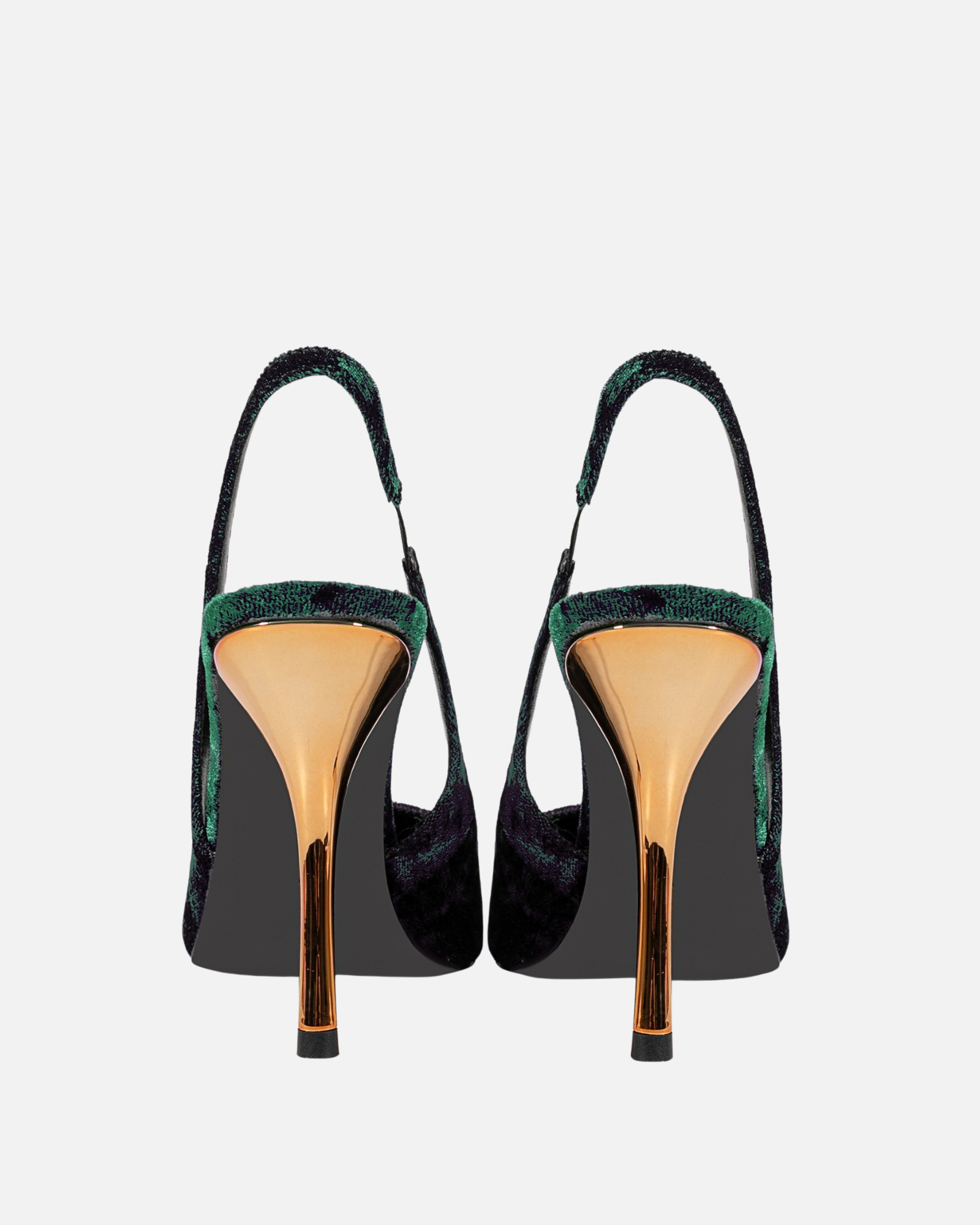 Goger Velvet Slingback Pumps In Emerald