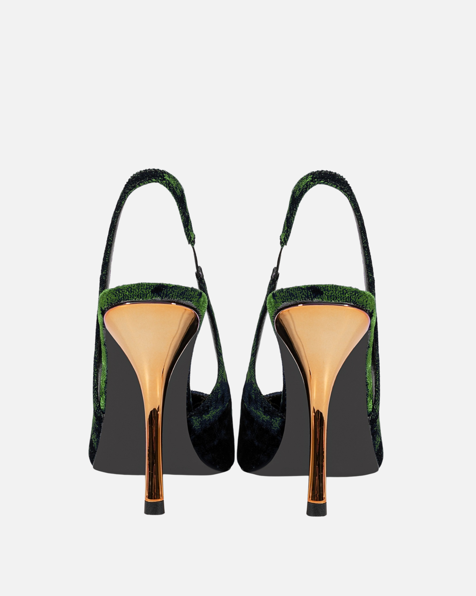 Goger Velvet Slingback Pumps In Emerald