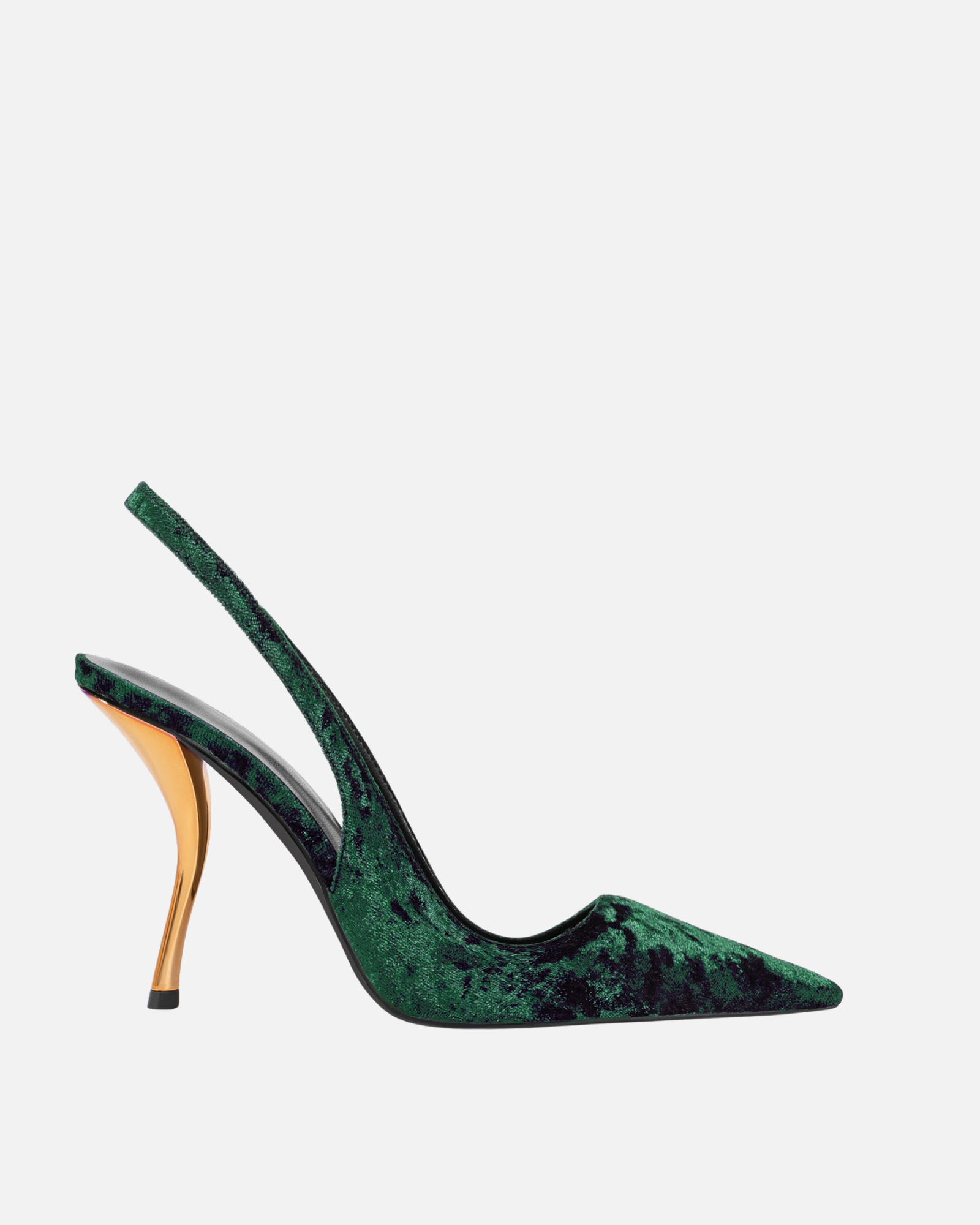 Goger Velvet Slingback Pumps In Emerald