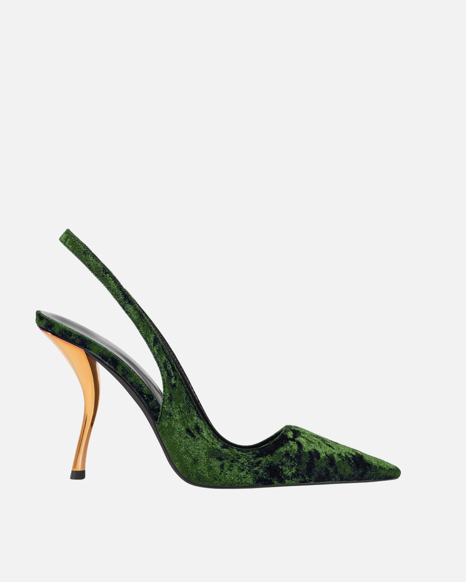 Goger Velvet Slingback Pumps In Emerald