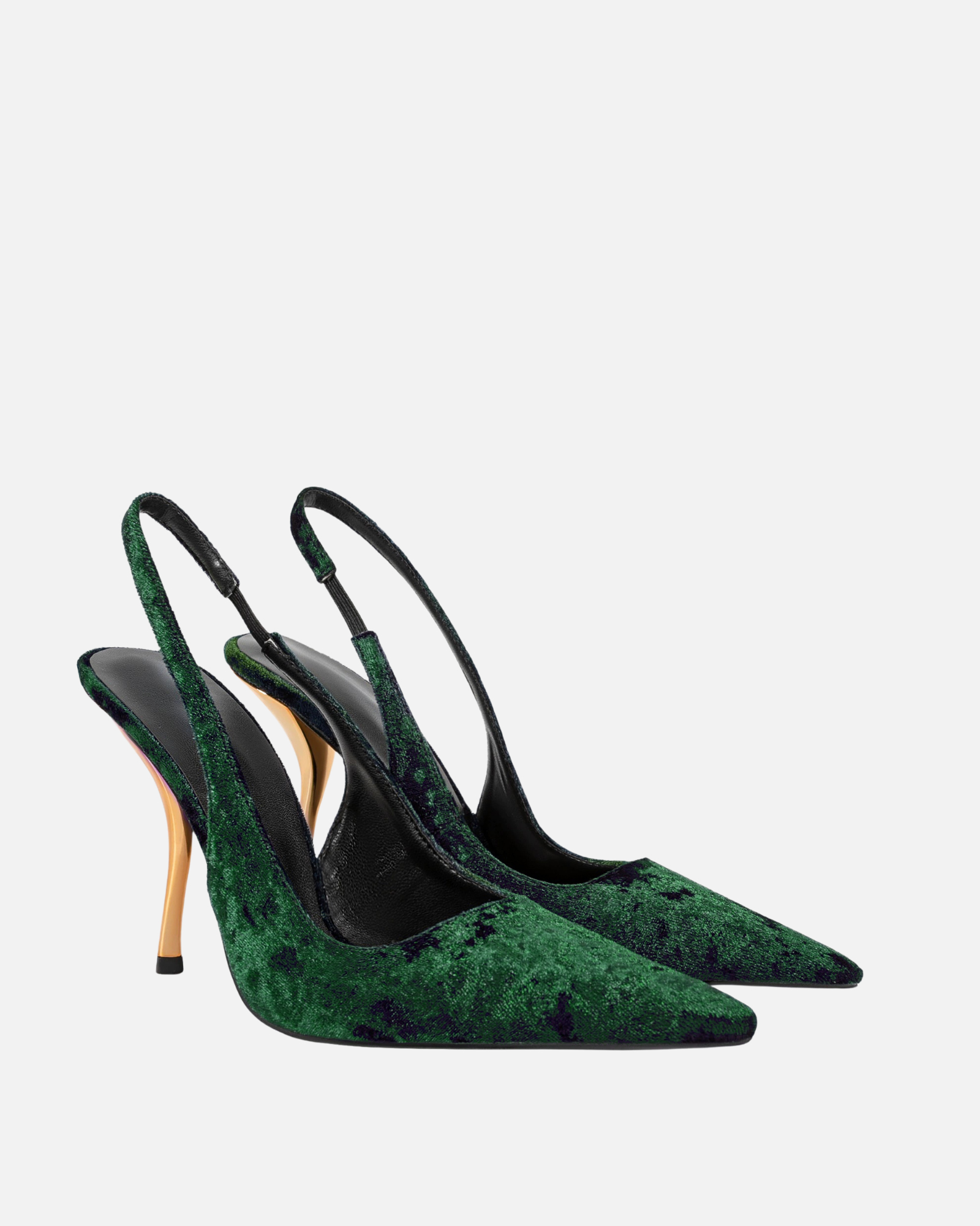 Goger Velvet Slingback Pumps In Emerald