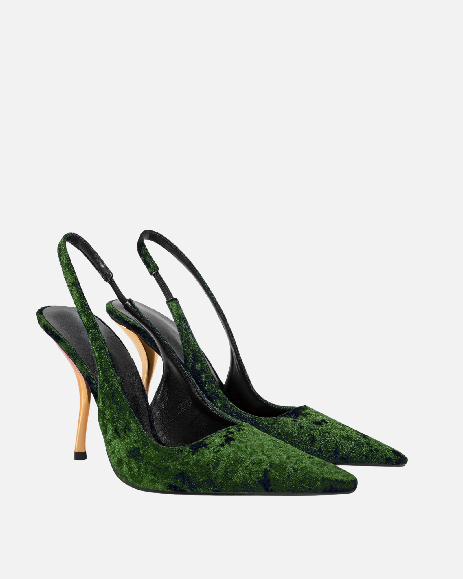 Goger Velvet Slingback Pumps In Emerald