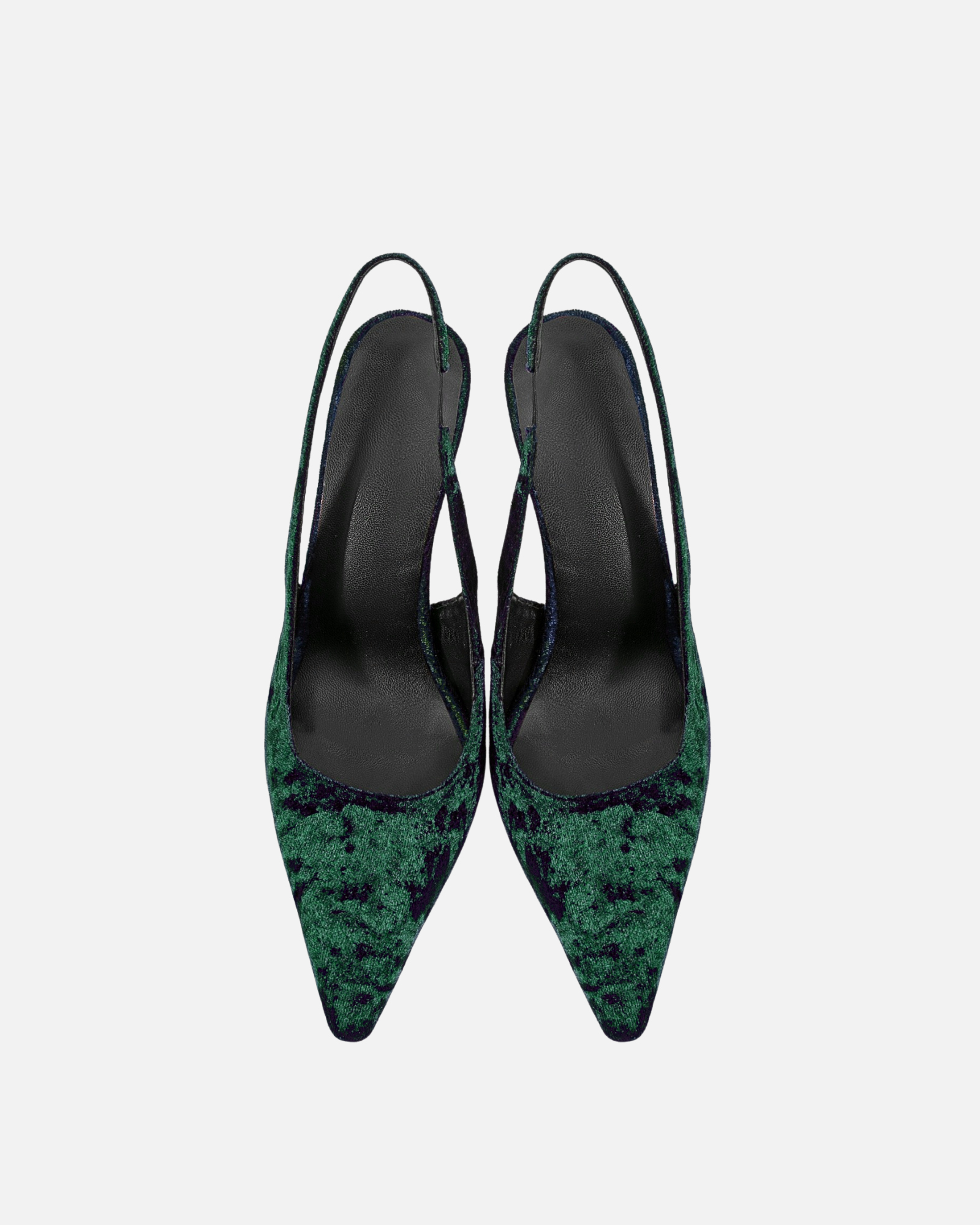 Goger Velvet Slingback Pumps In Emerald