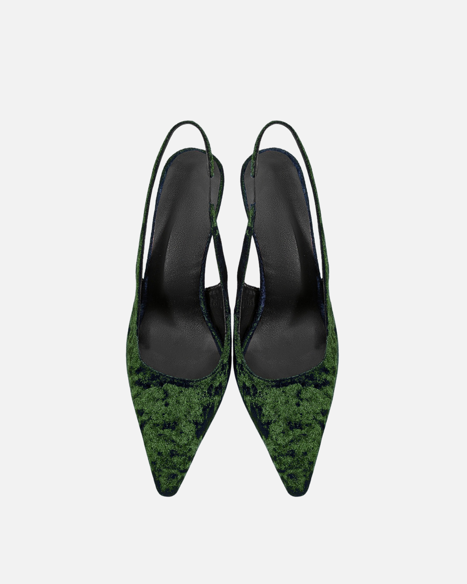 Goger Velvet Slingback Pumps In Emerald