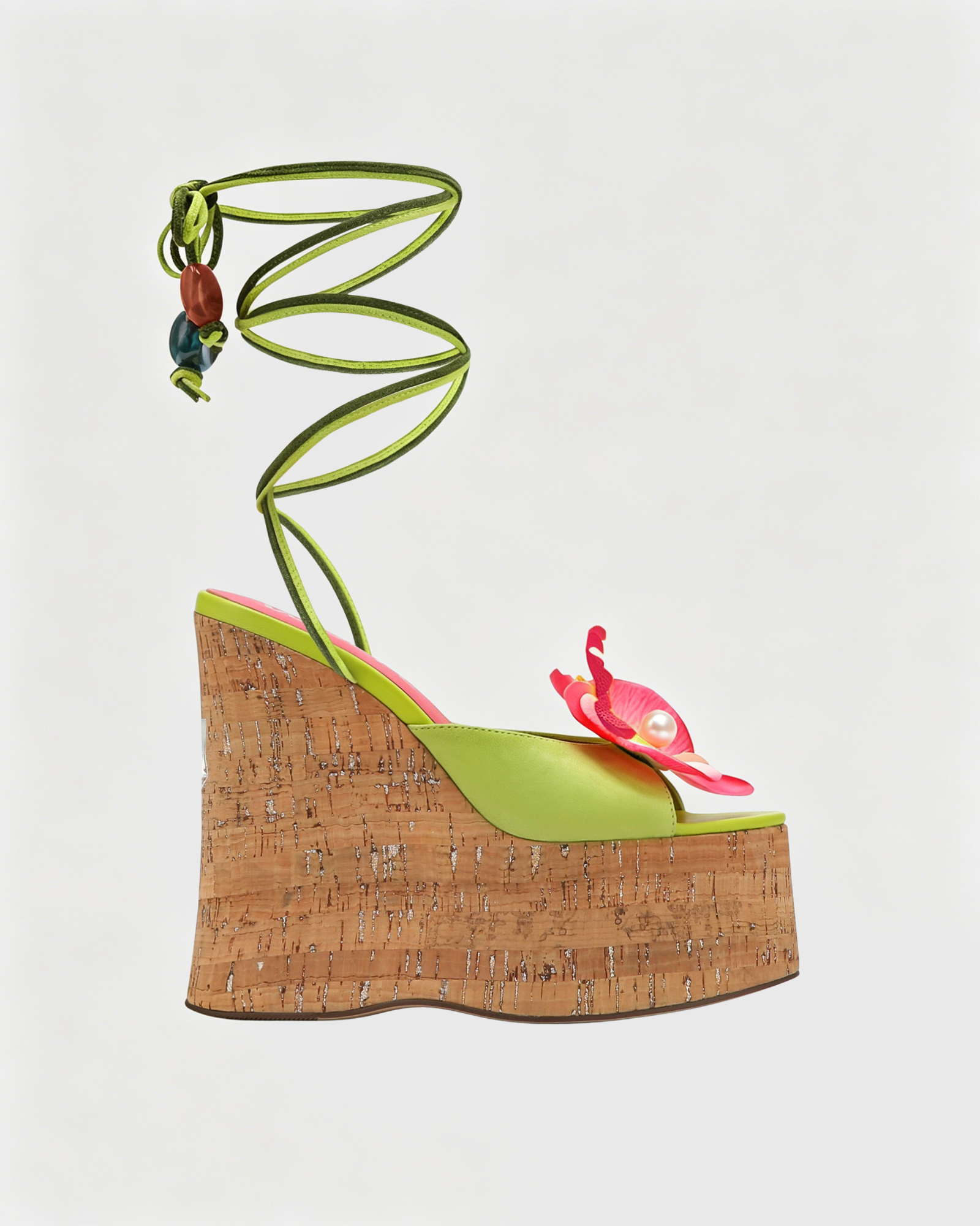 Hale Flower Platform Lace Up Sandals