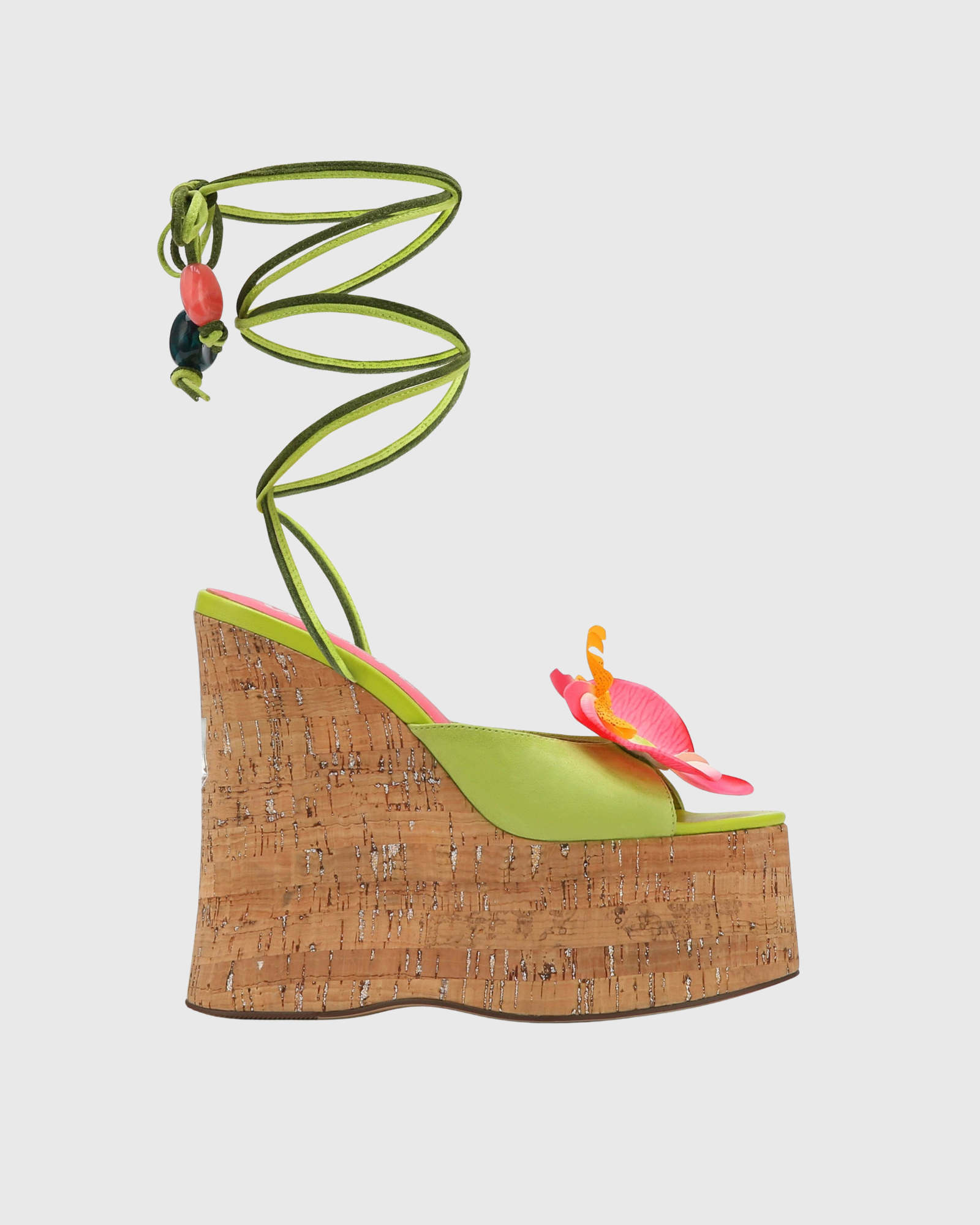 Hale Flower Platform Lace Up Sandals