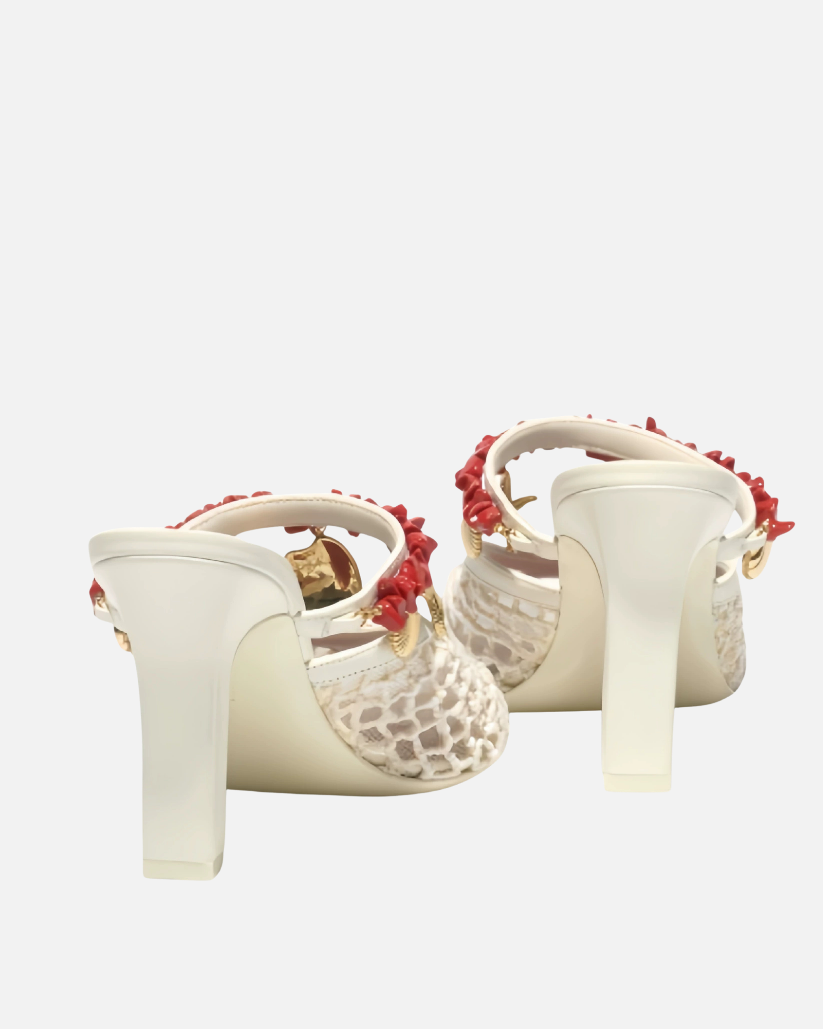 Hera Starfish Beaded Mules In White