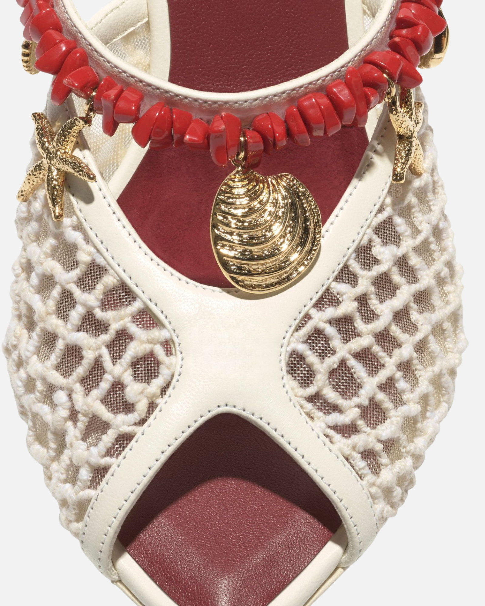 Hera Starfish Beaded Mules In White