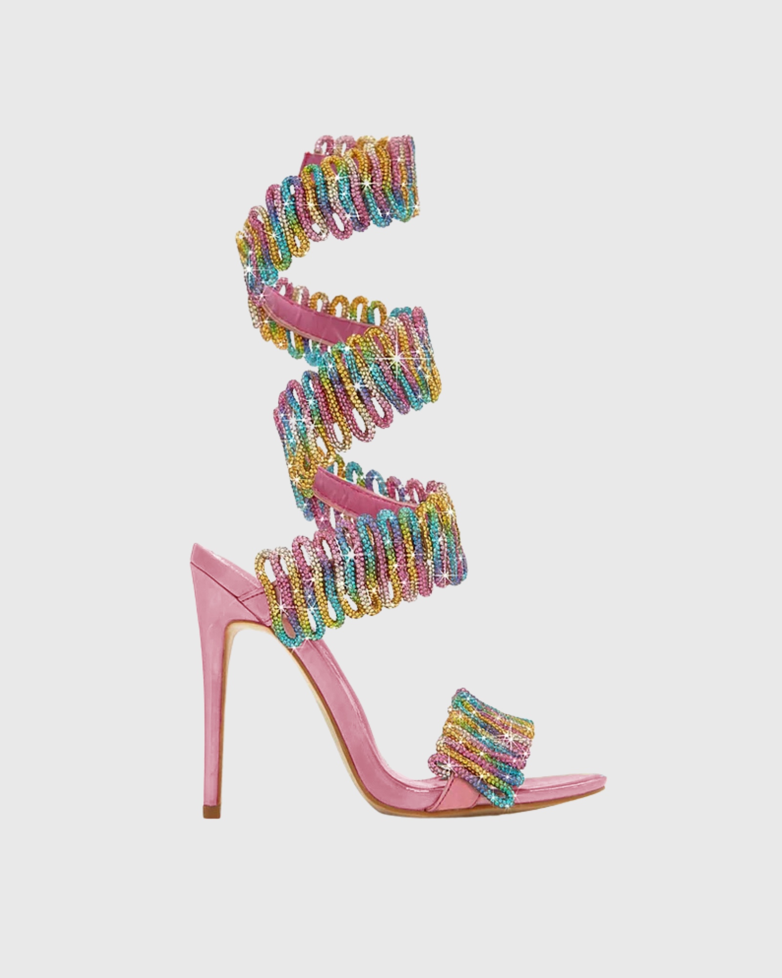 Ibb Rainbow Rhinestone Snake Sandlas