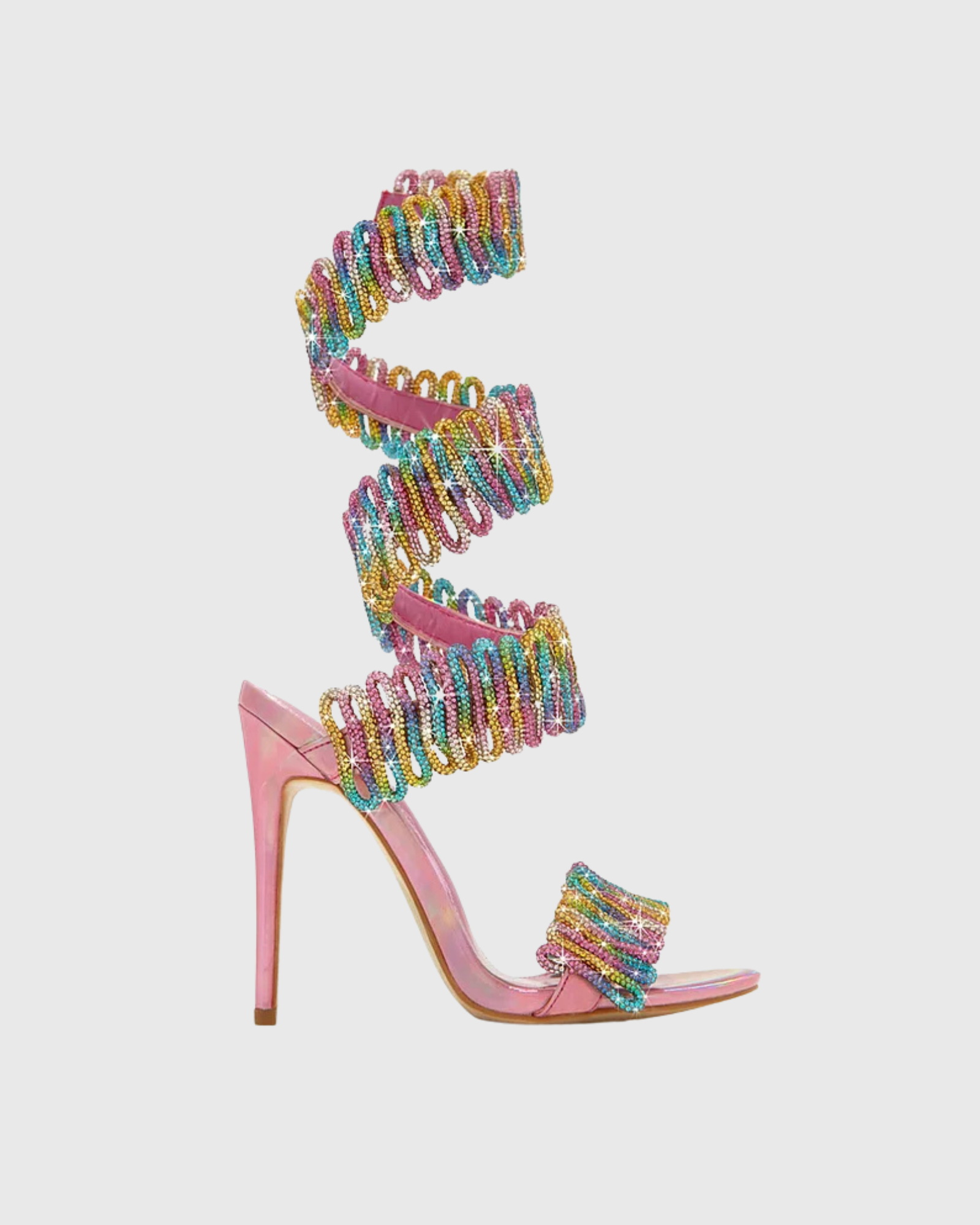 Ibb Rainbow Rhinestone Snake Sandlas