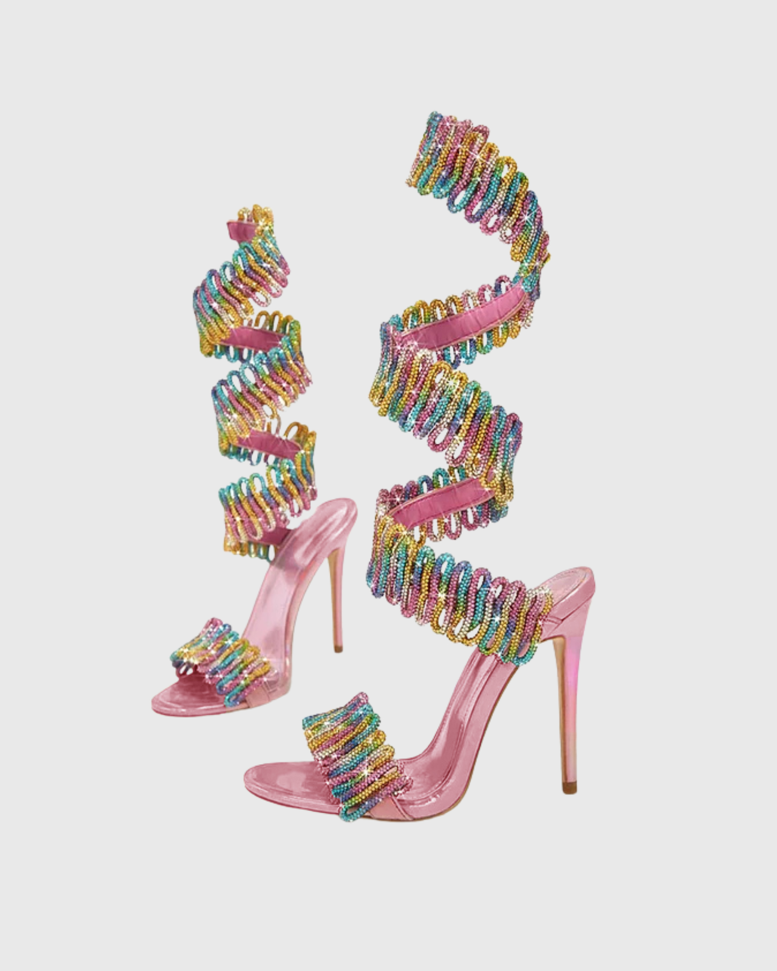 Ibb Rainbow Rhinestone Snake Sandlas
