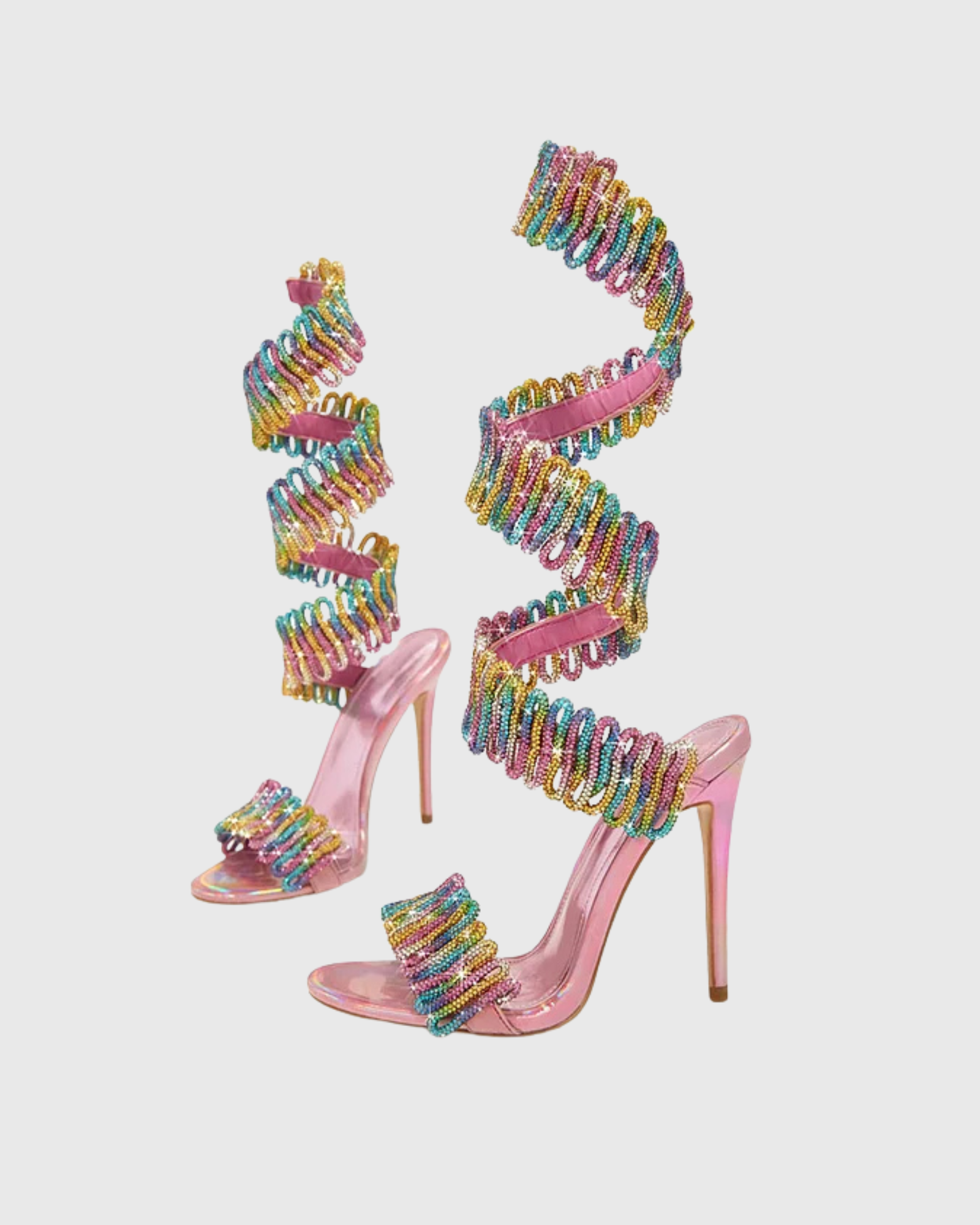 Ibb Rainbow Rhinestone Snake Sandlas