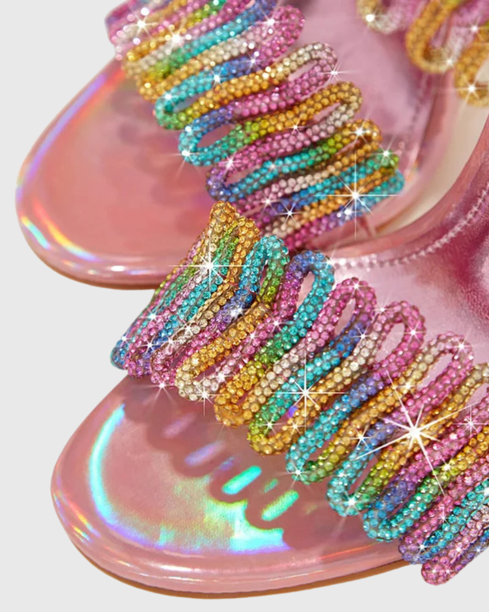 Ibb Rainbow Rhinestone Snake Sandlas