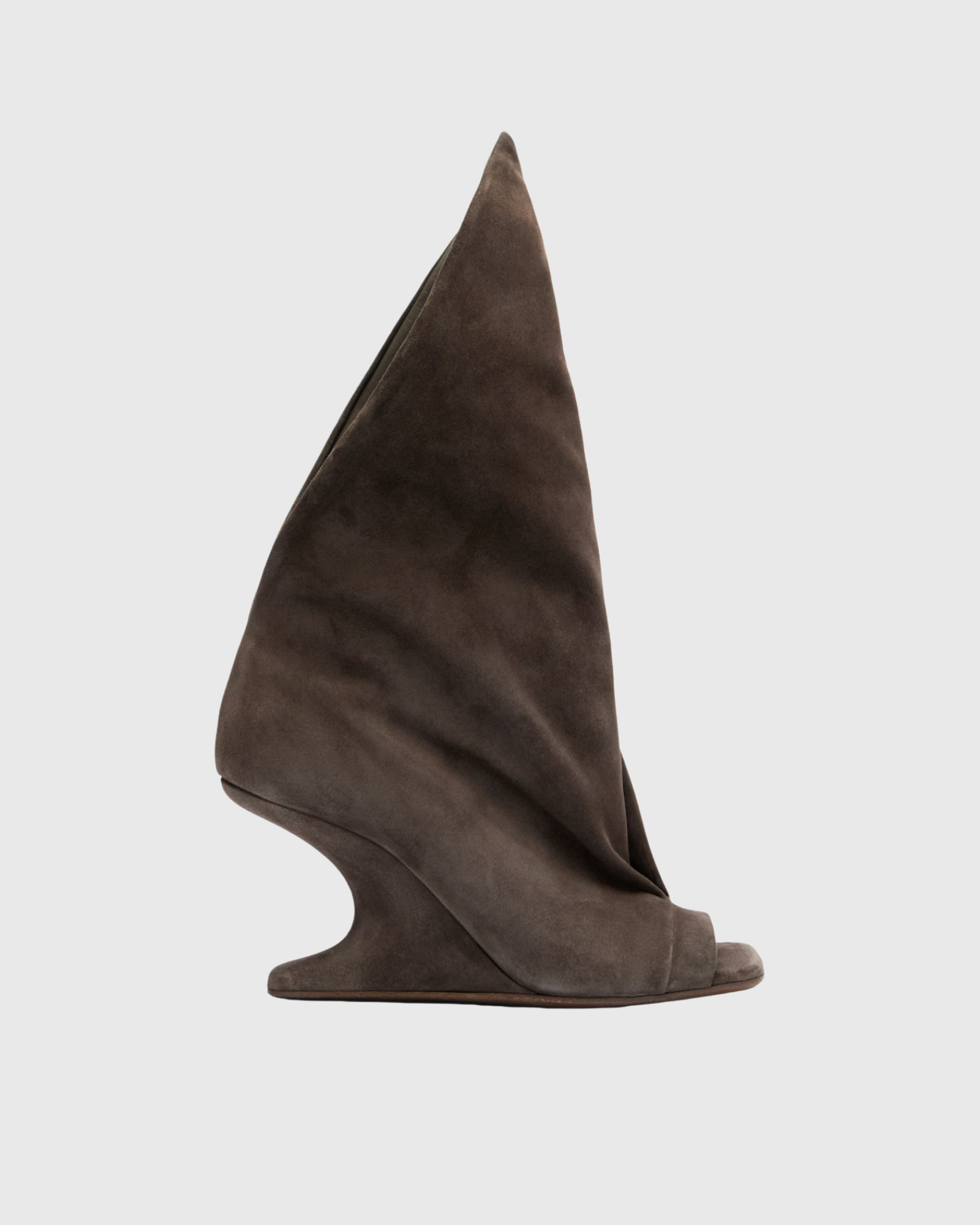 Idida Peep Inverted Wedge Boots In Brown