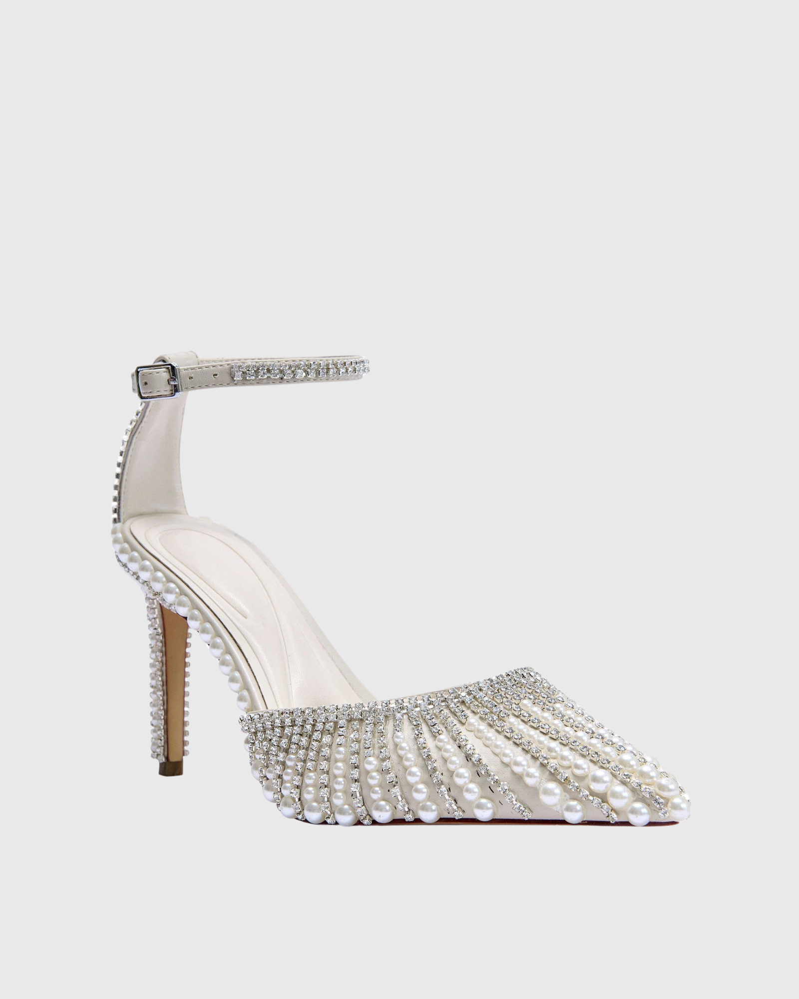 Ifiok Pearl Strap Pumps In White