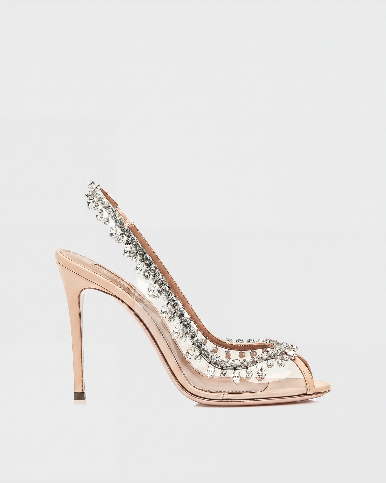Ilary Diamond Slingback Sandals In Rose Gold