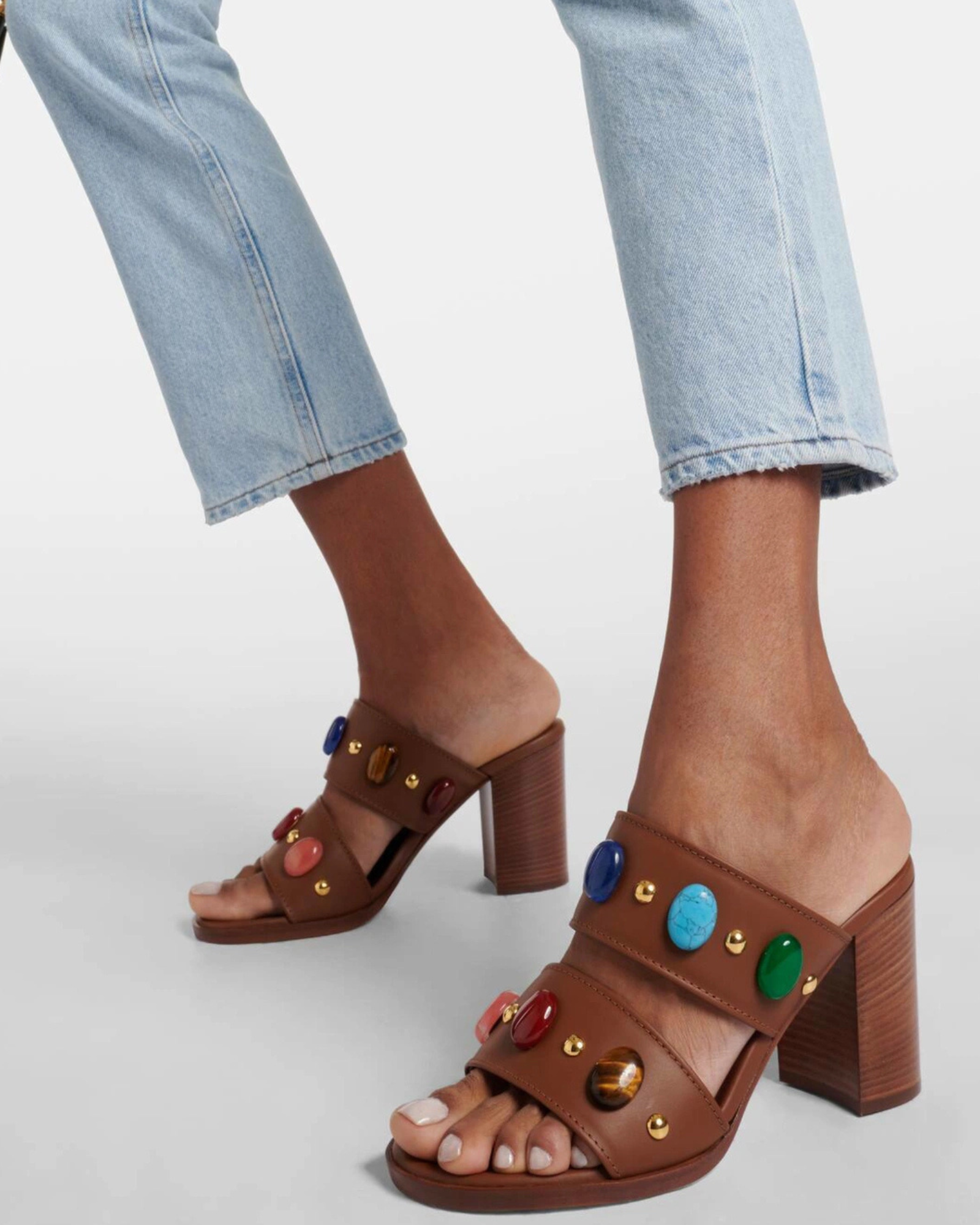 Iseul Gem Mules In Brown