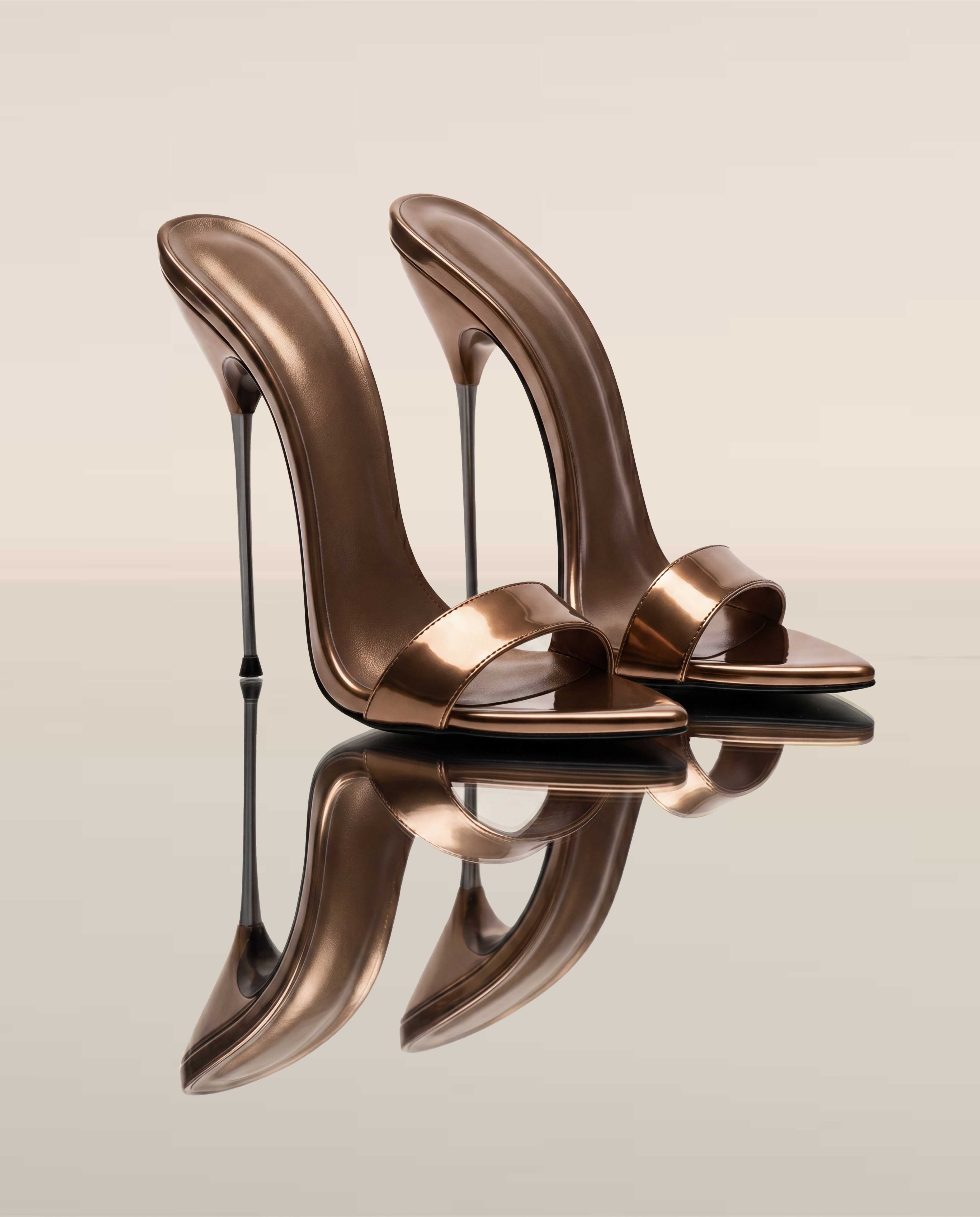 Jolie Fetish Mules In Copper