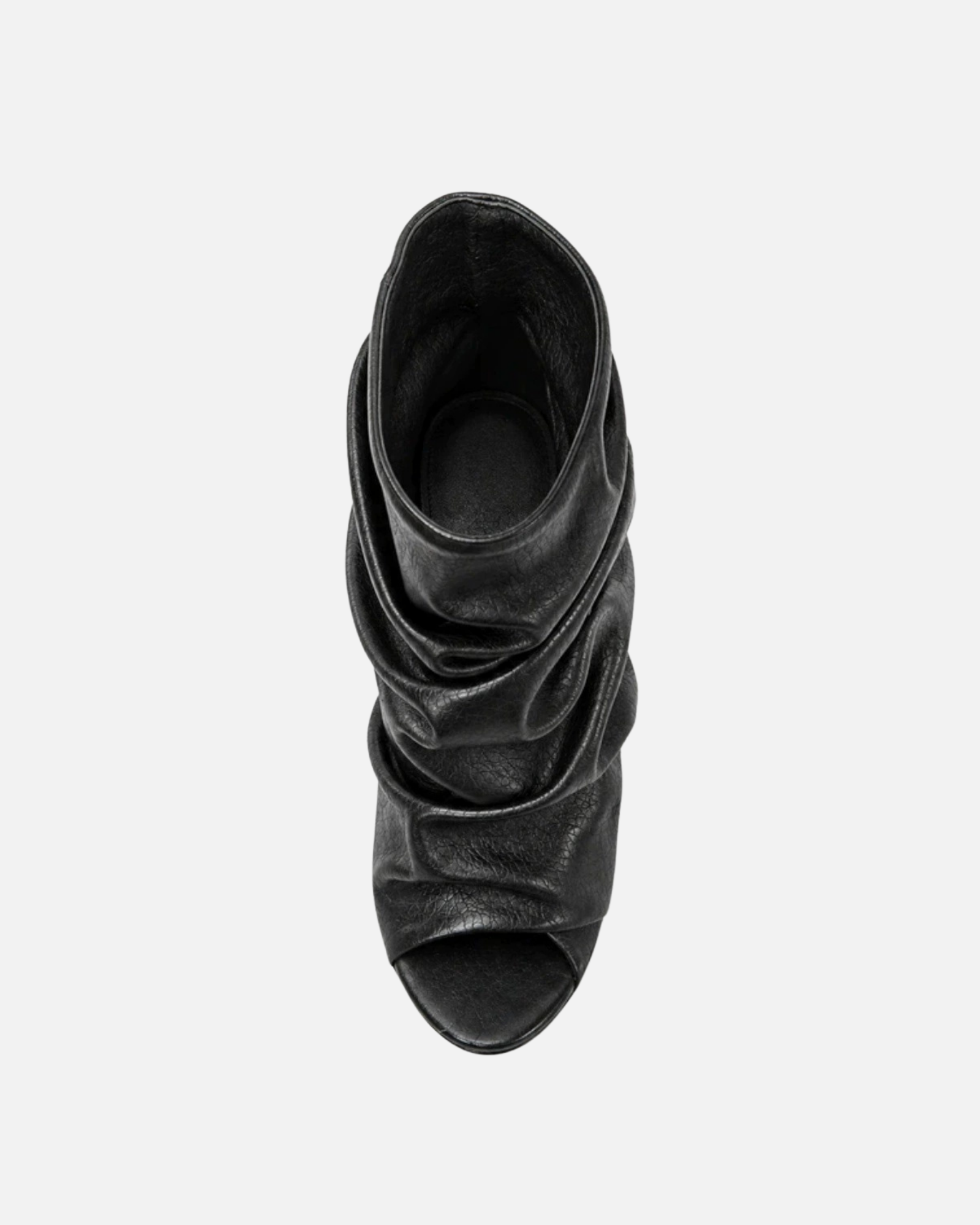 Kard Peep Toe Leather Ankle Boots In Black