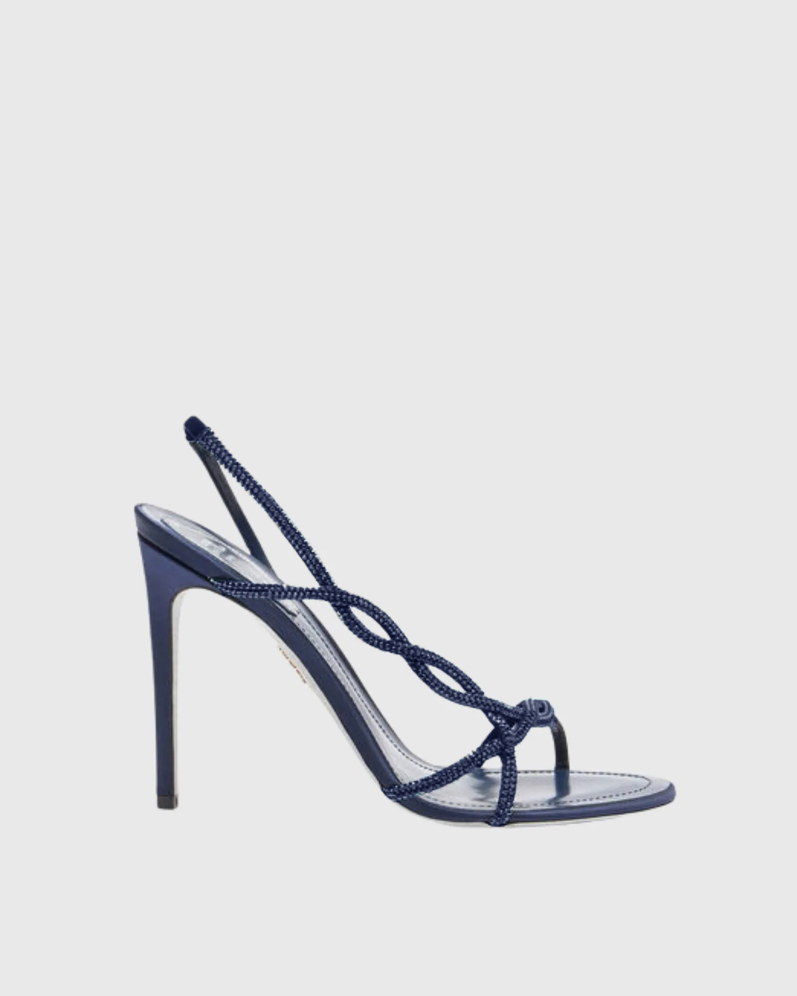 Lana Rhinestone Woven Sandals In Navy