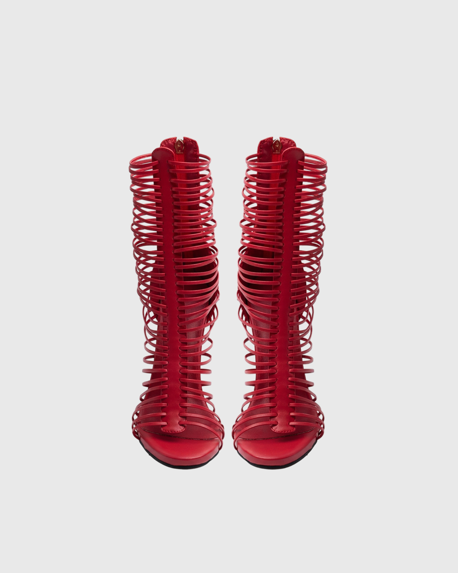 Livane Strap Fringe Open Toe Sandals In Red