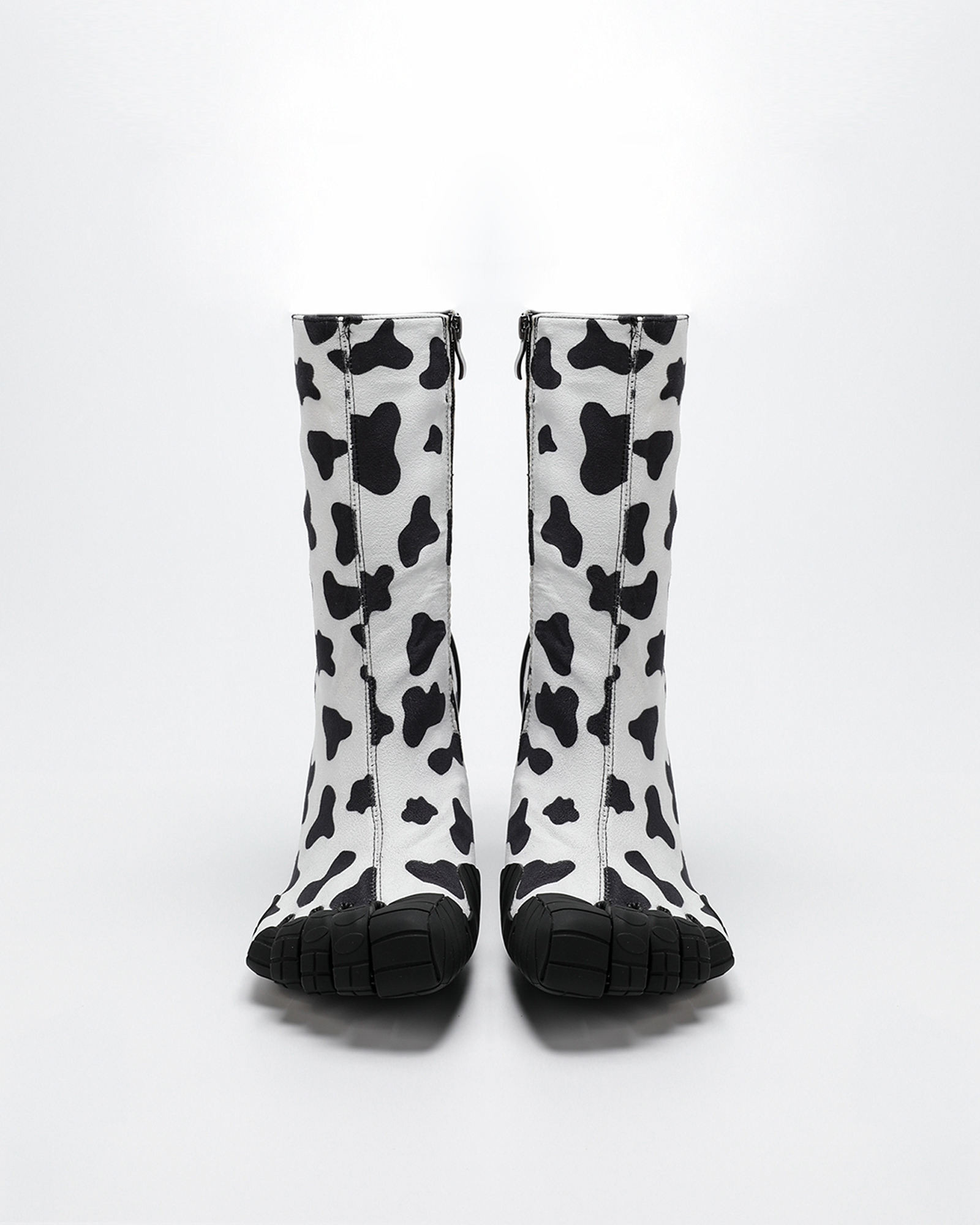 Mahsa Cow Print Ankle Boots