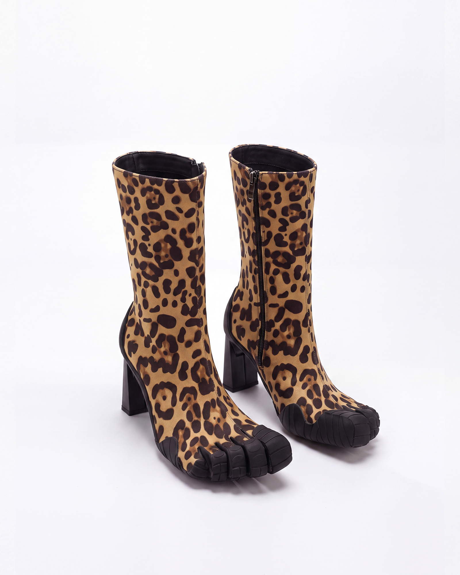 Mahsa Leopard Print FiveToe Boots