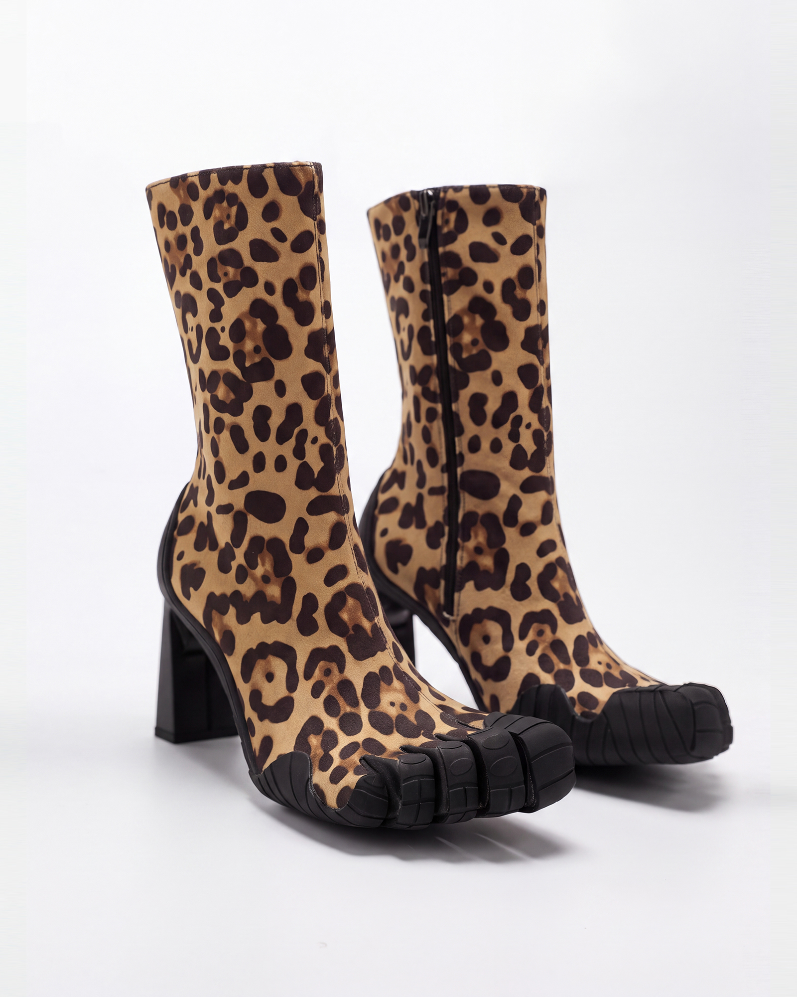 Mahsa Leopard Print FiveToe Boots