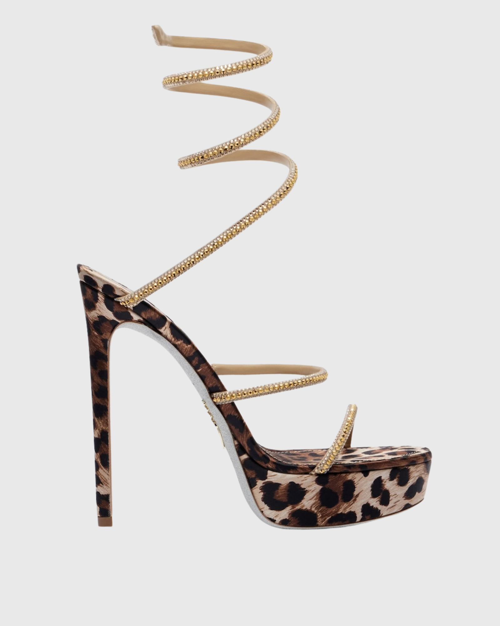 Myrtie Leopard Print Snake Sandals 