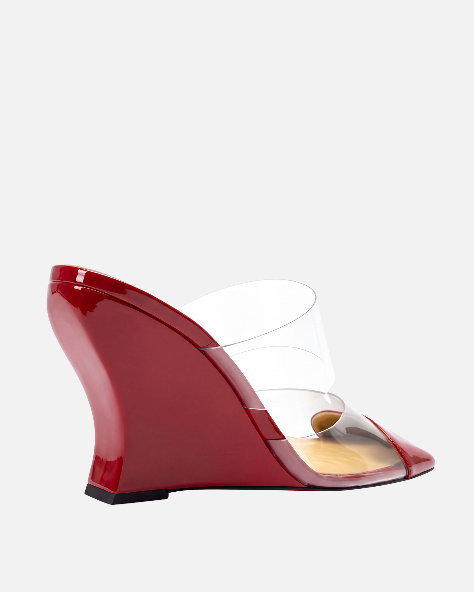 Nico Heart Toe Heels Wedge Mules In Red
