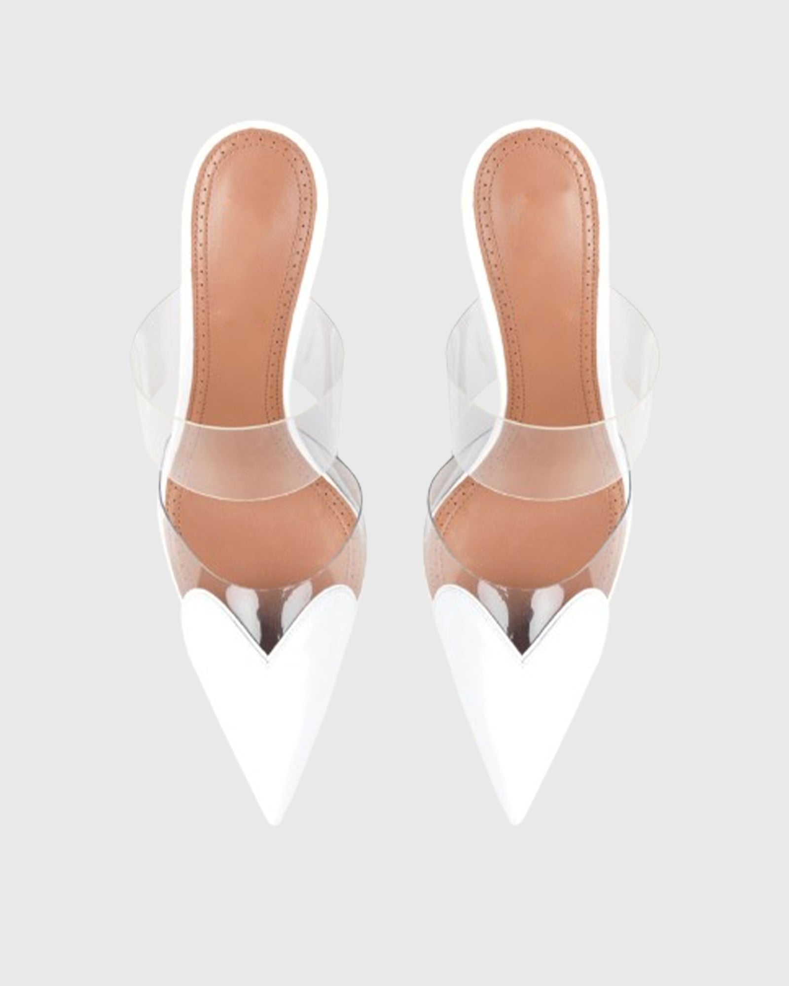 Nico Heart Toe Mules In White