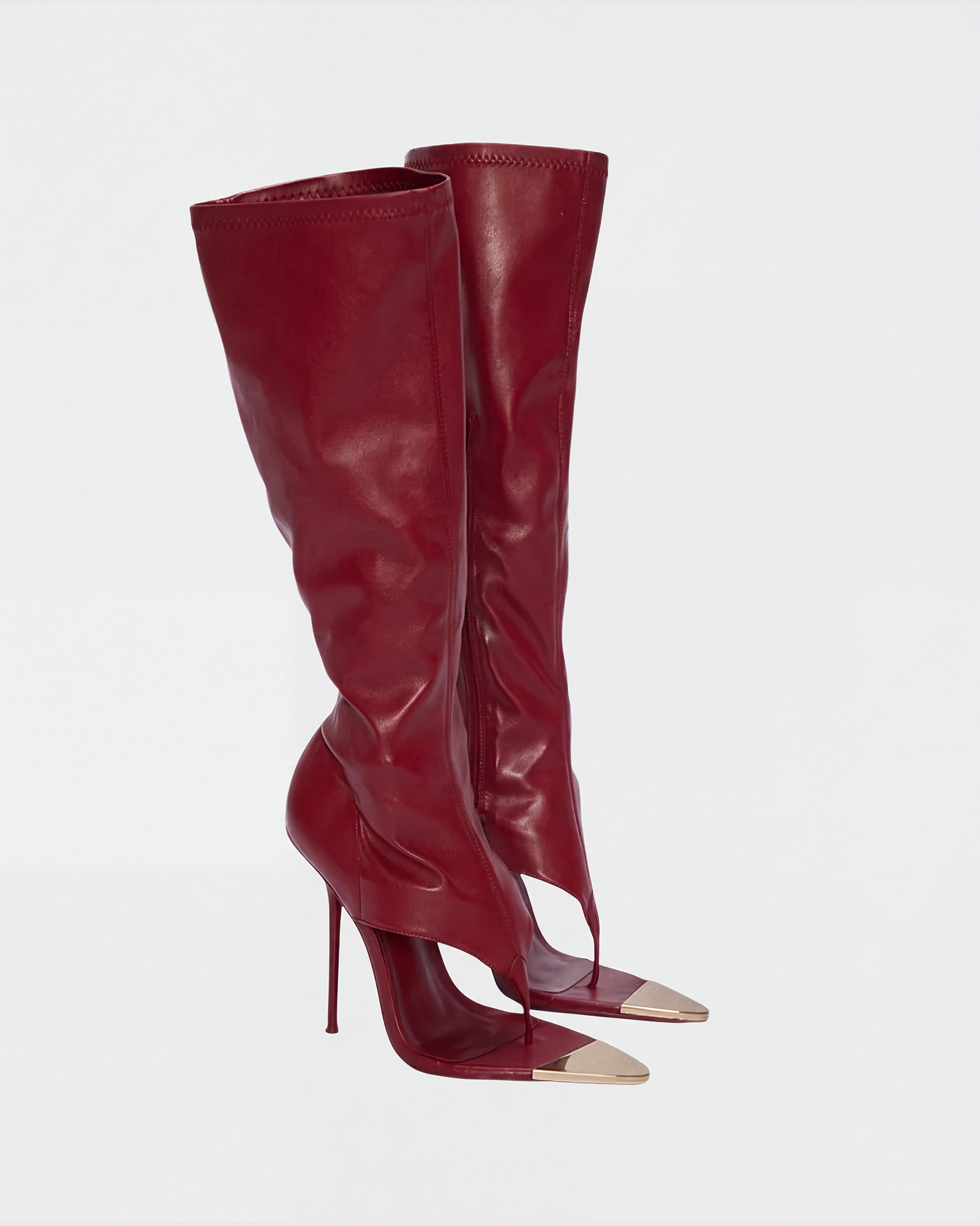 Norma Thong Knee Hight Boots In Red