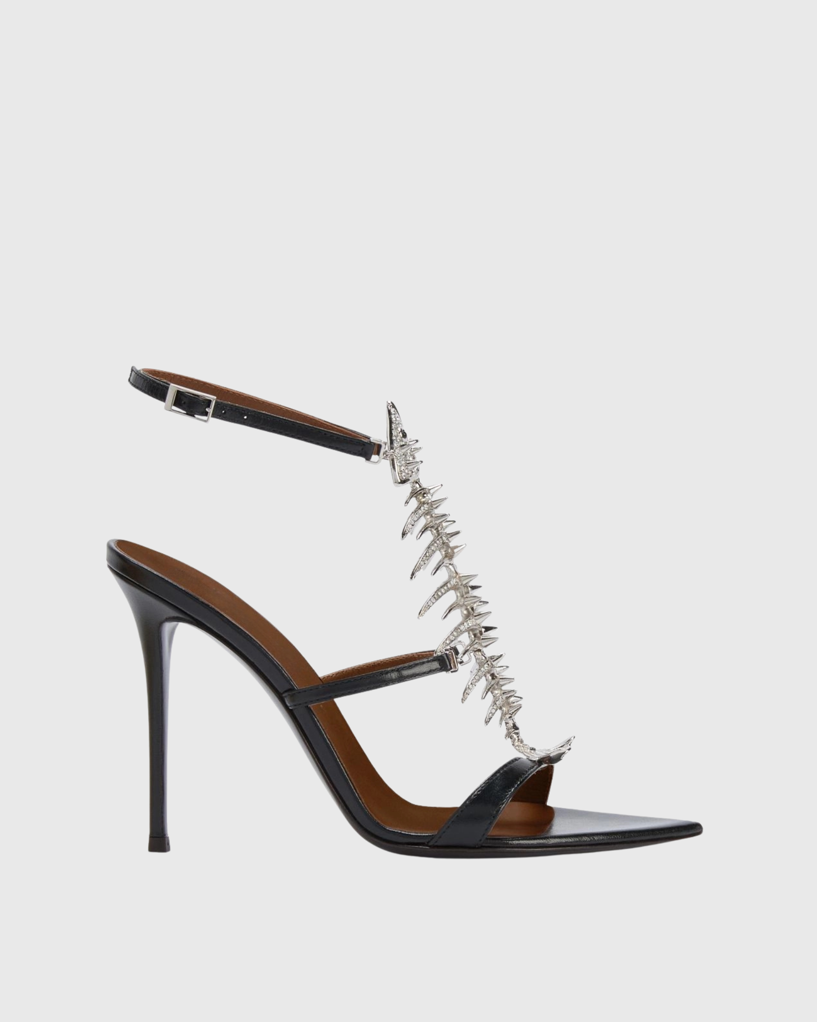 Pia Fish Bone Strap Sandals In Black