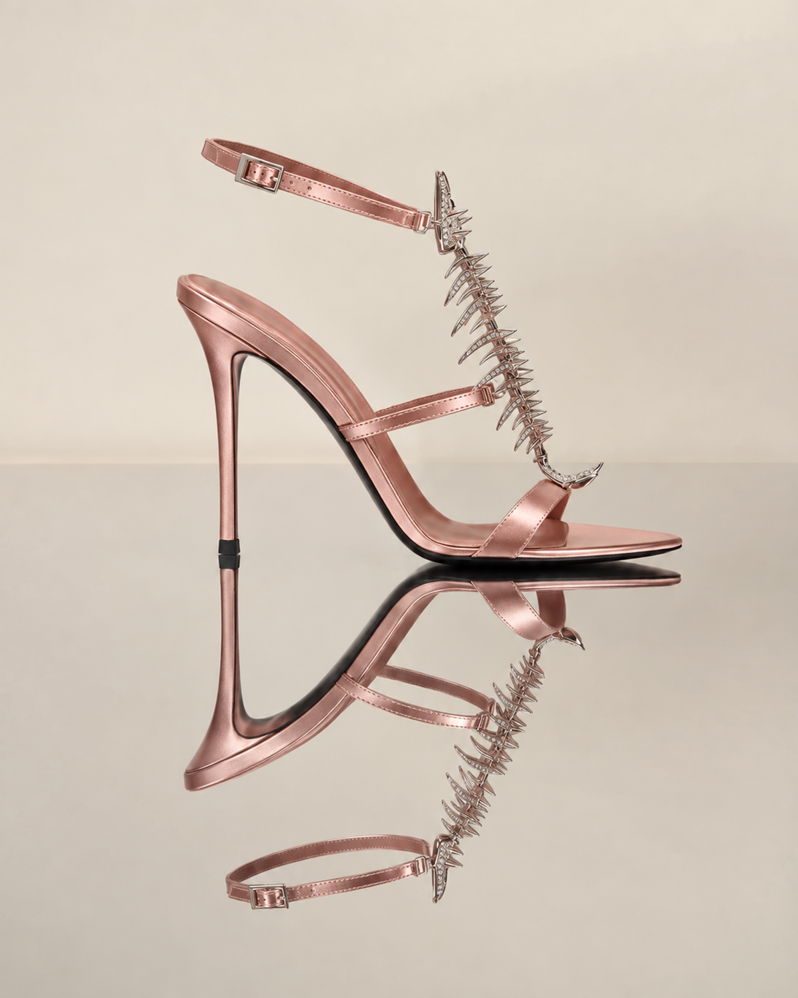 Pia Fish Bone Strap Sandals In Pink