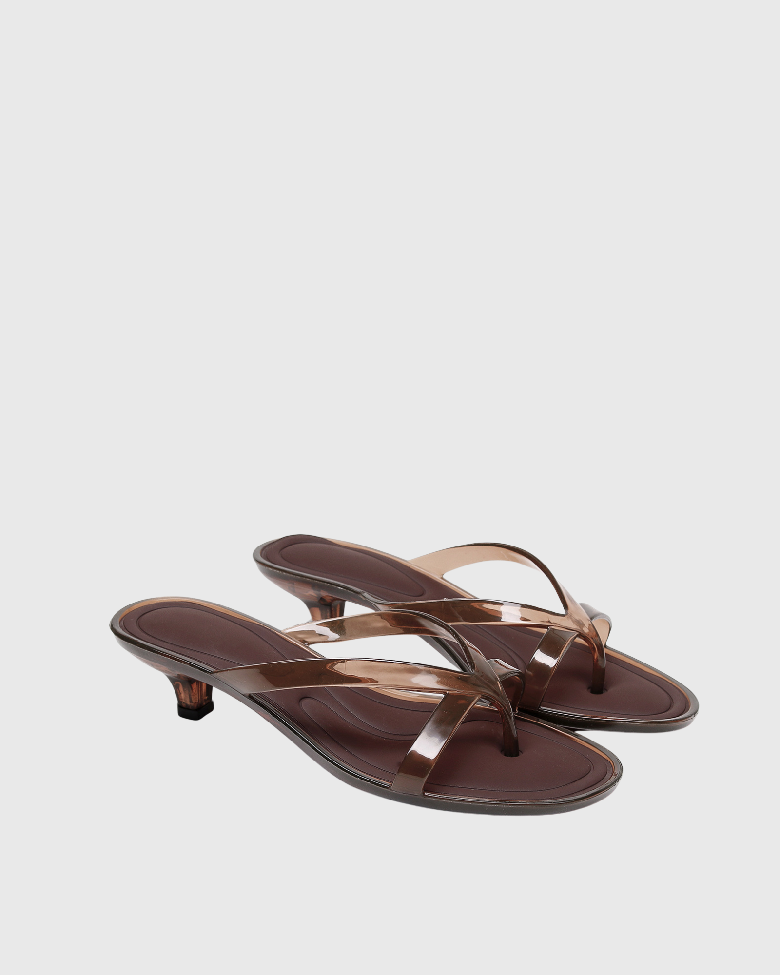 Kaevia Jelly PVC Thong Slippers In Brown 