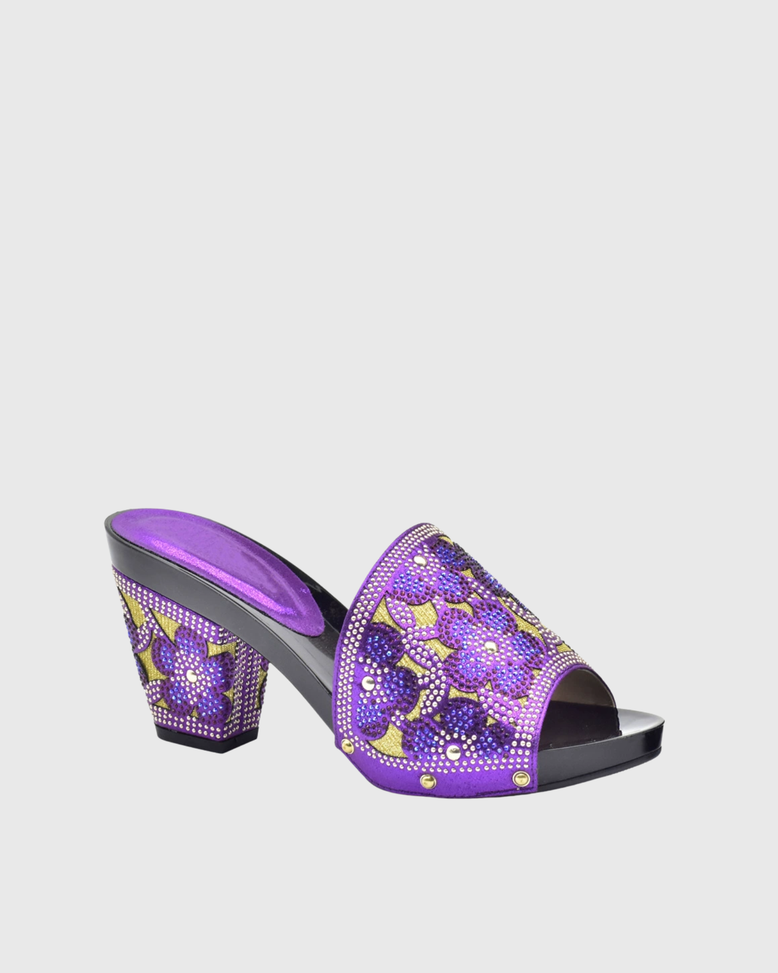 Madi Rhinestone Mules In Purple