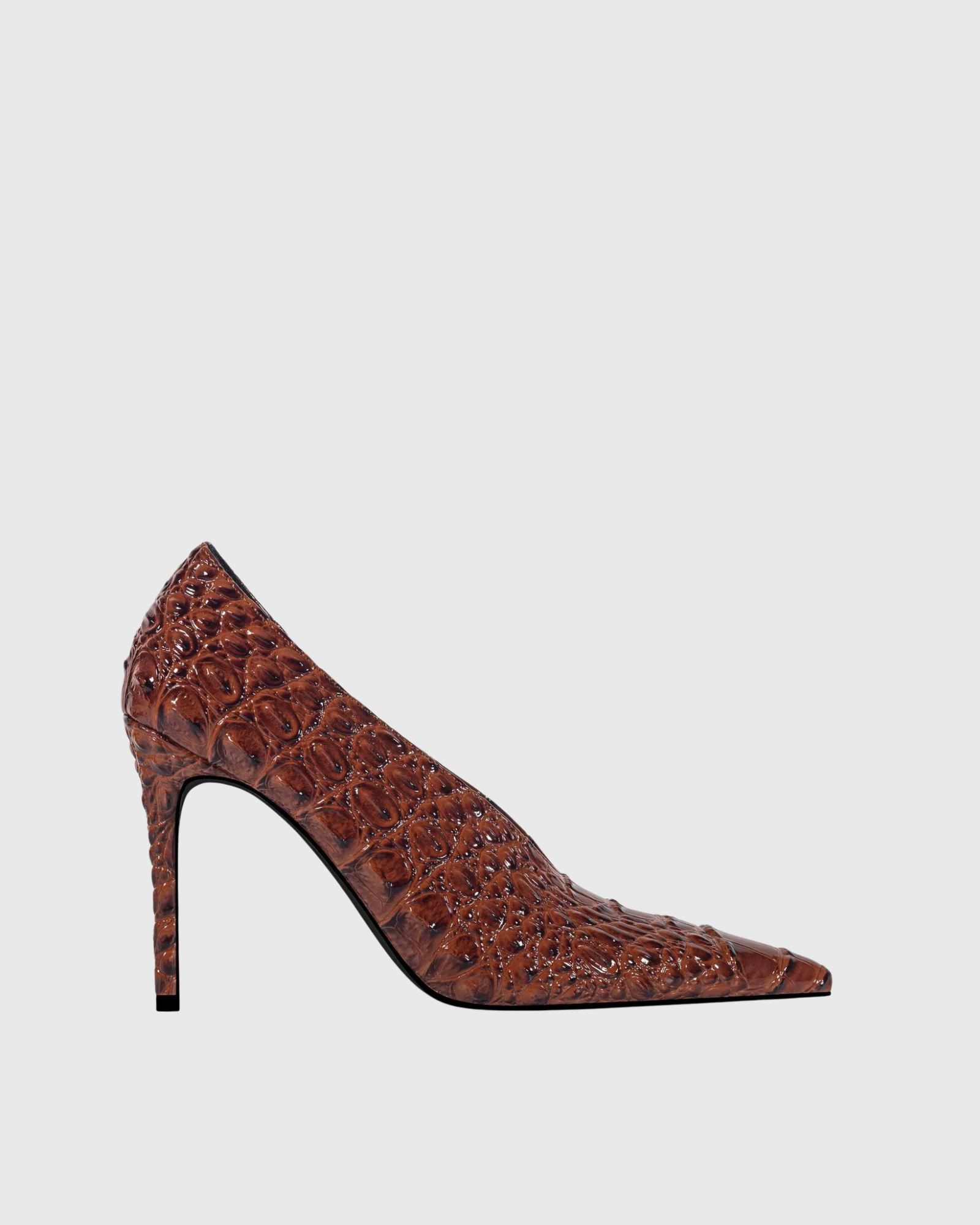 Ndidi Crocodile Embossing Pumps In Wine