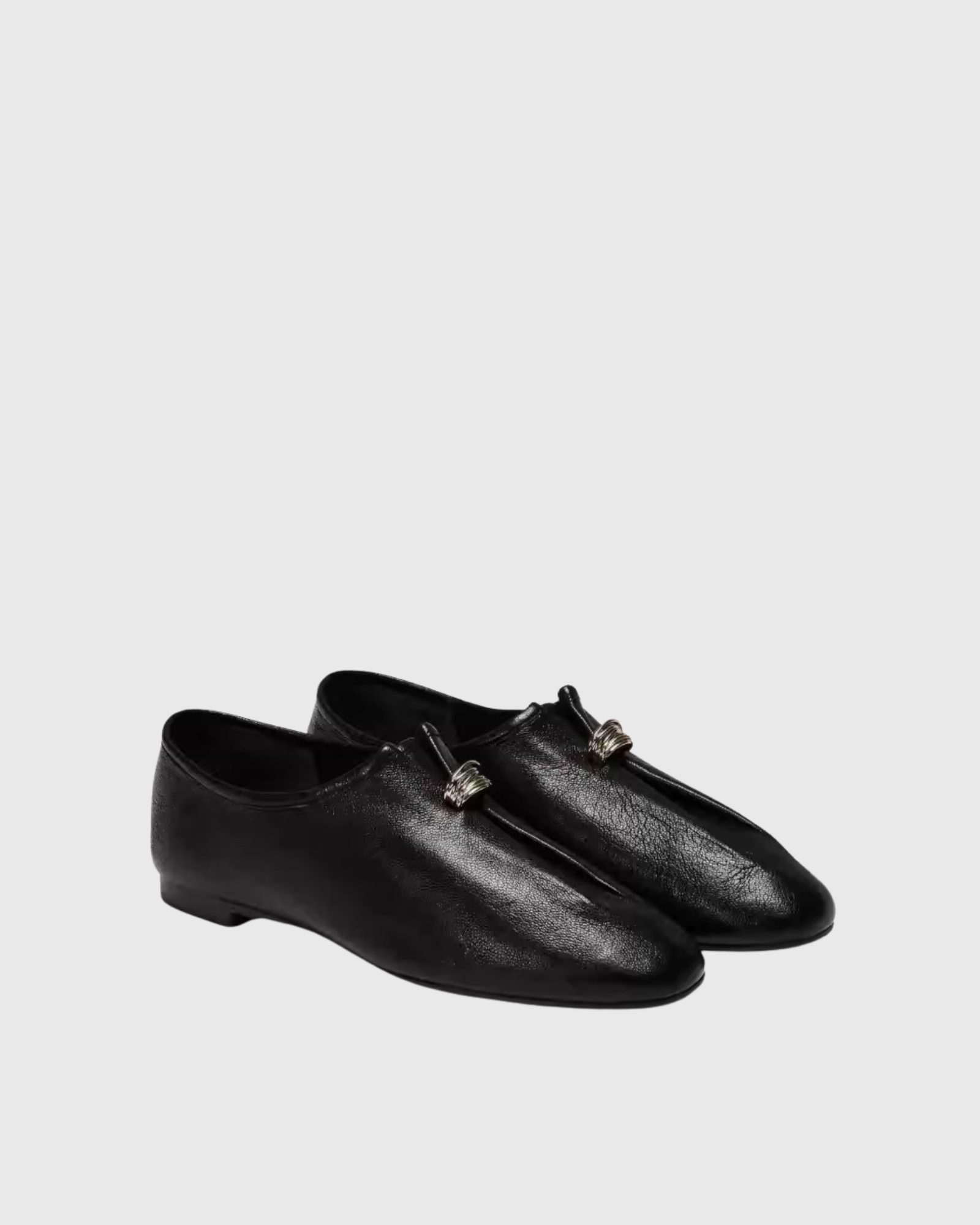 Noeva Leather Glove Flats In Black