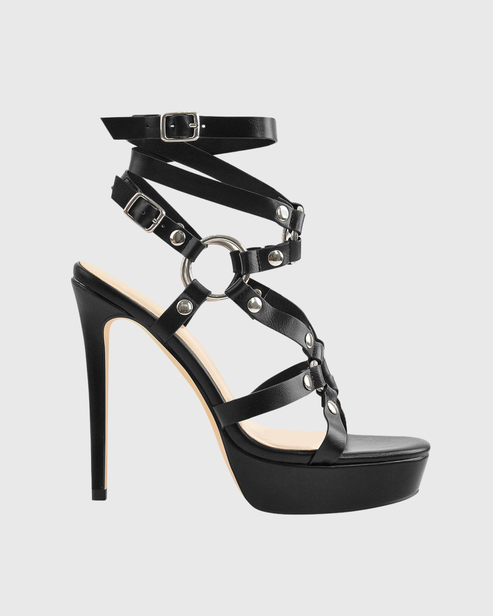  Karly Gladiator Platform Sandals In Black