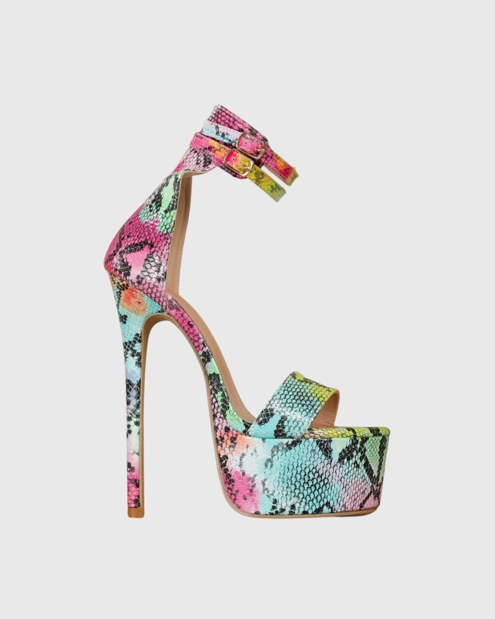 Jaga Snake Paint Platform Sandals In Multi