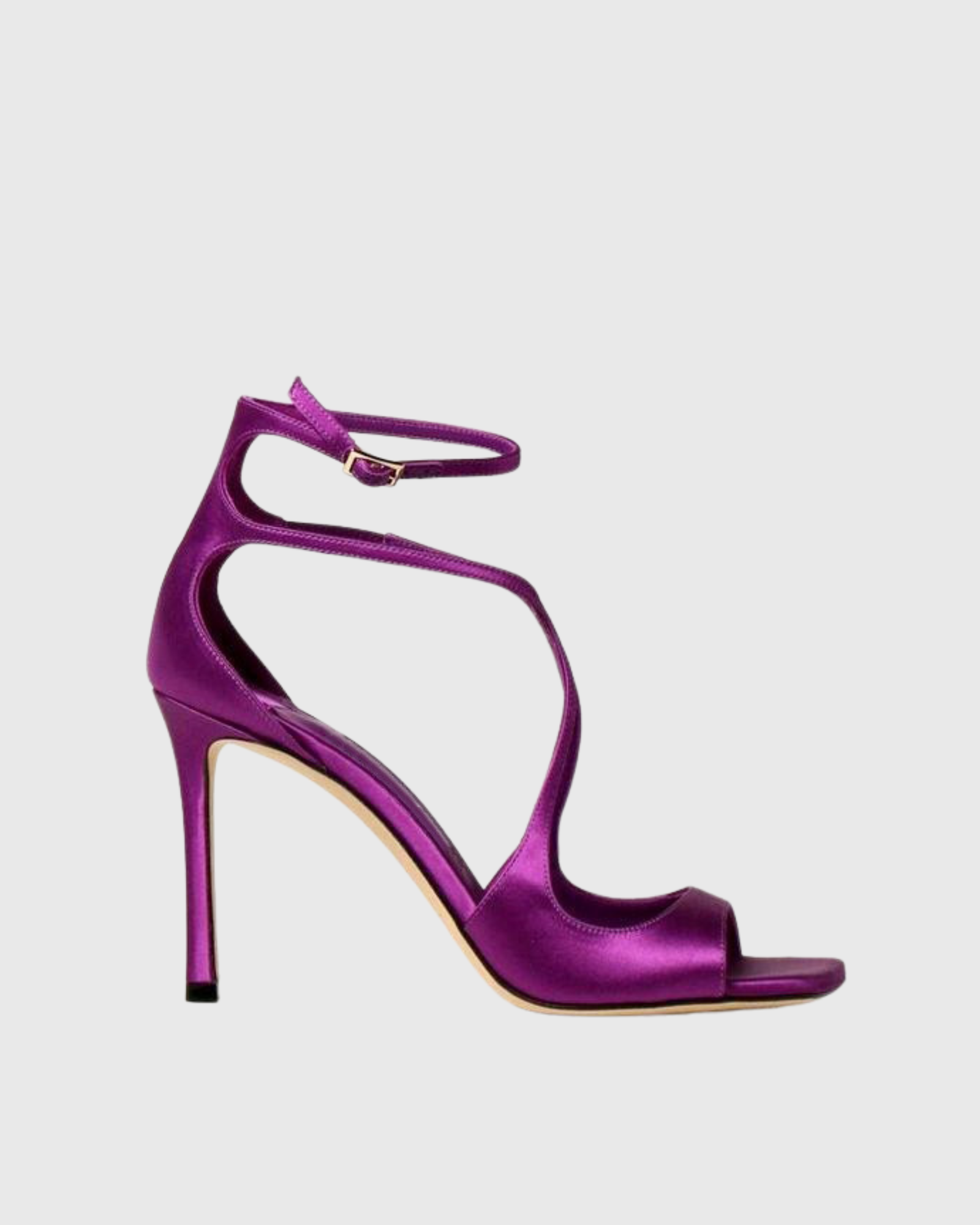Aryana Satin Strap Sandals In Purple