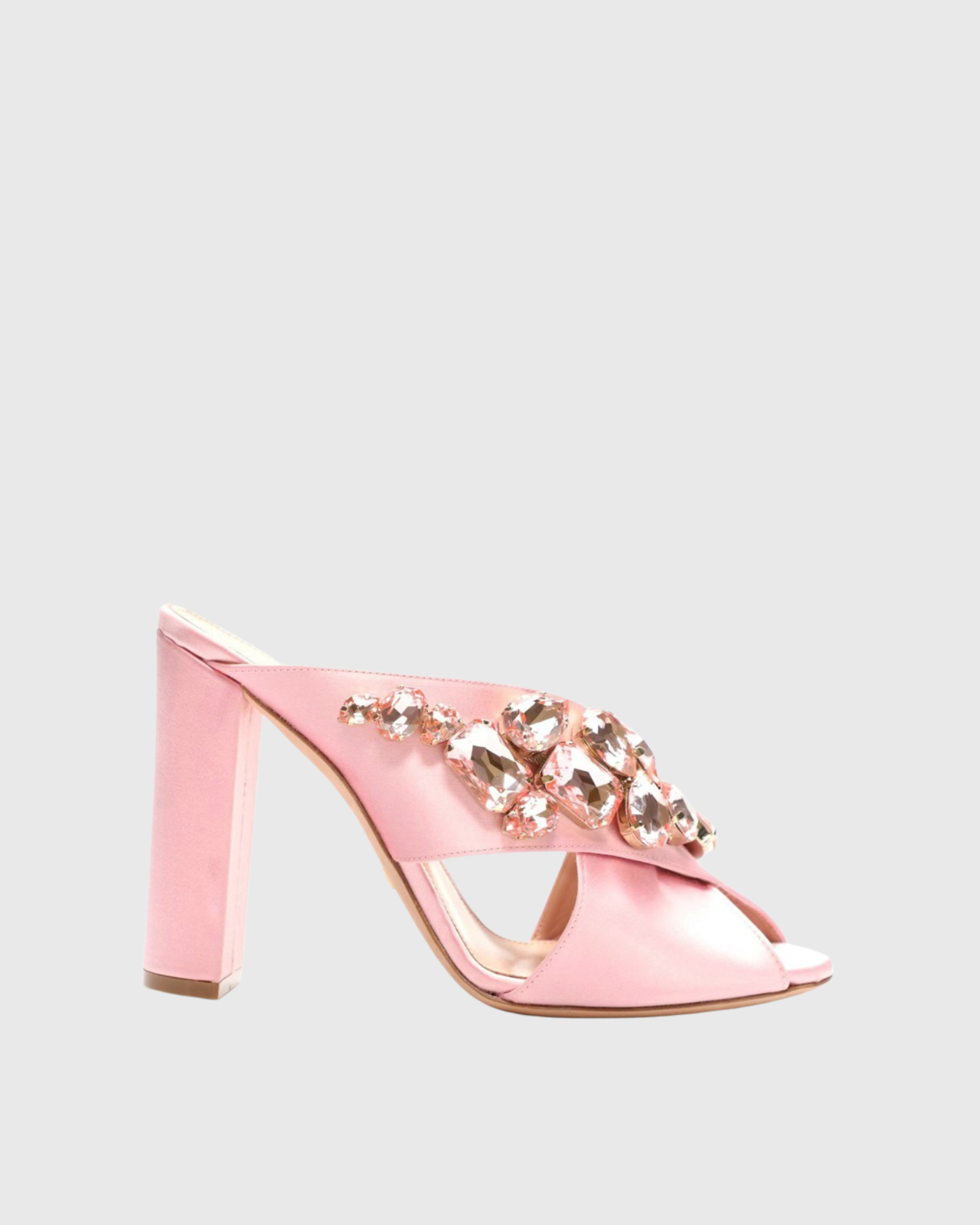 Ayden Gem Embellished Open Toe Mules In Pink