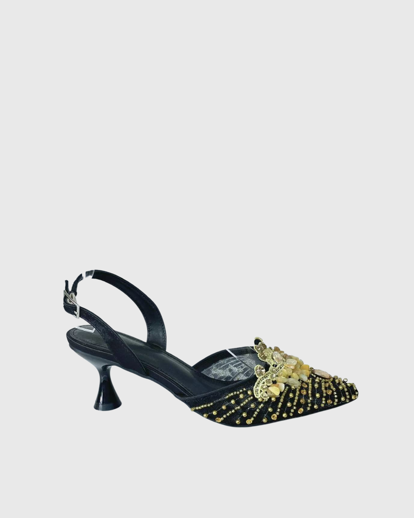 Sadb Diamond Embroidery Slingback Pumps In Black