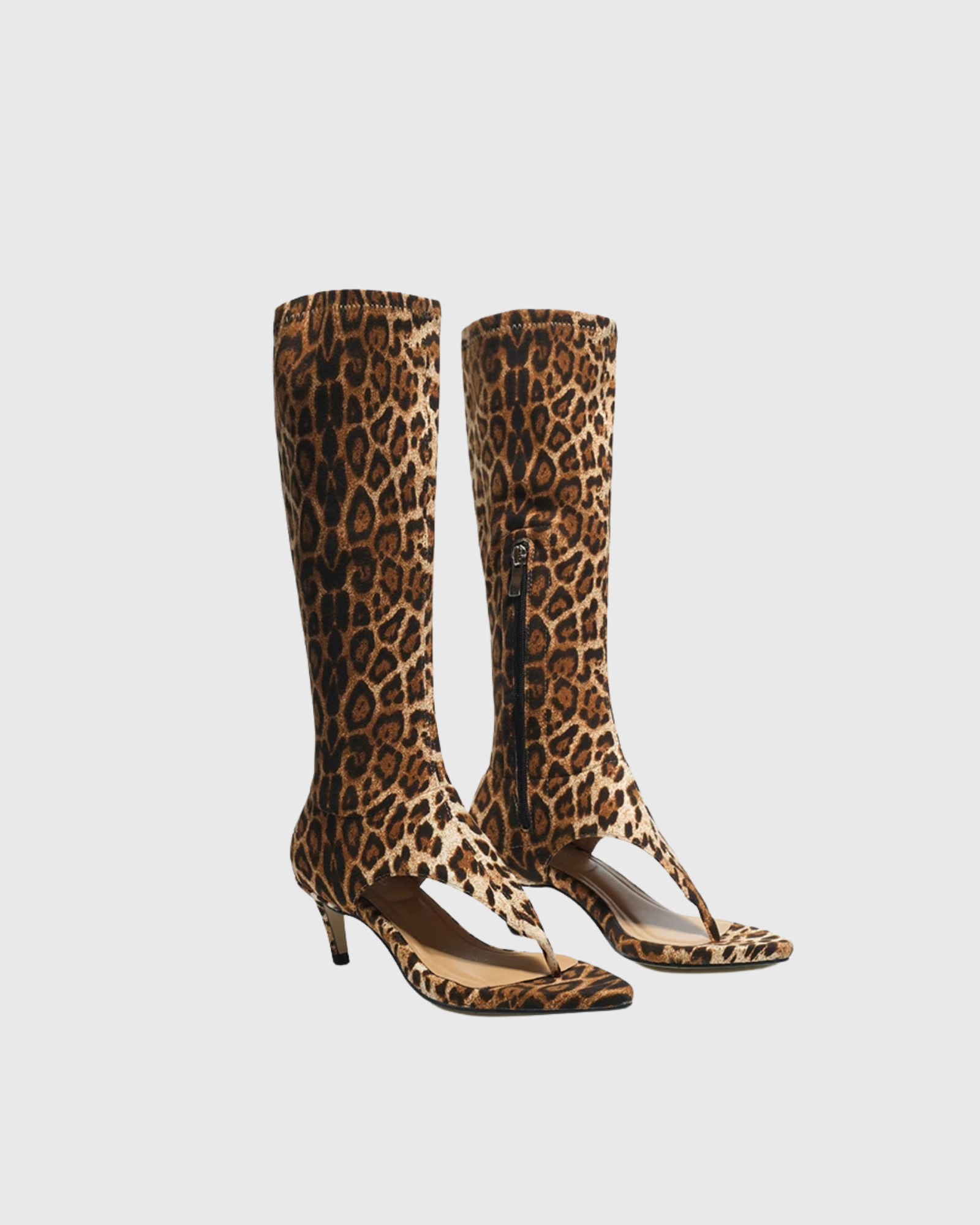 Marta Thong Leopard Knee High Boots