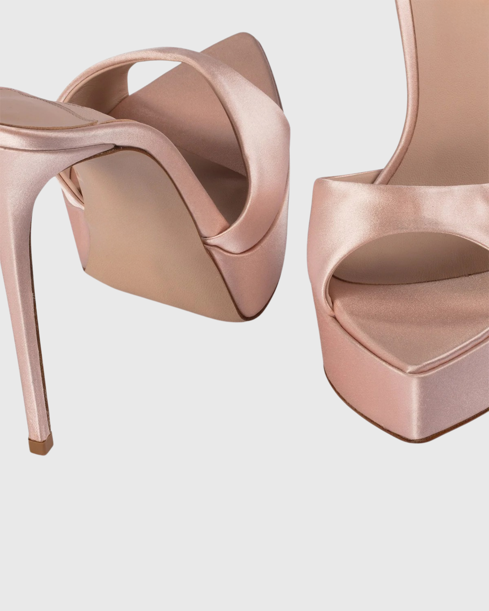 Iida Platform Satin Mules In Pink