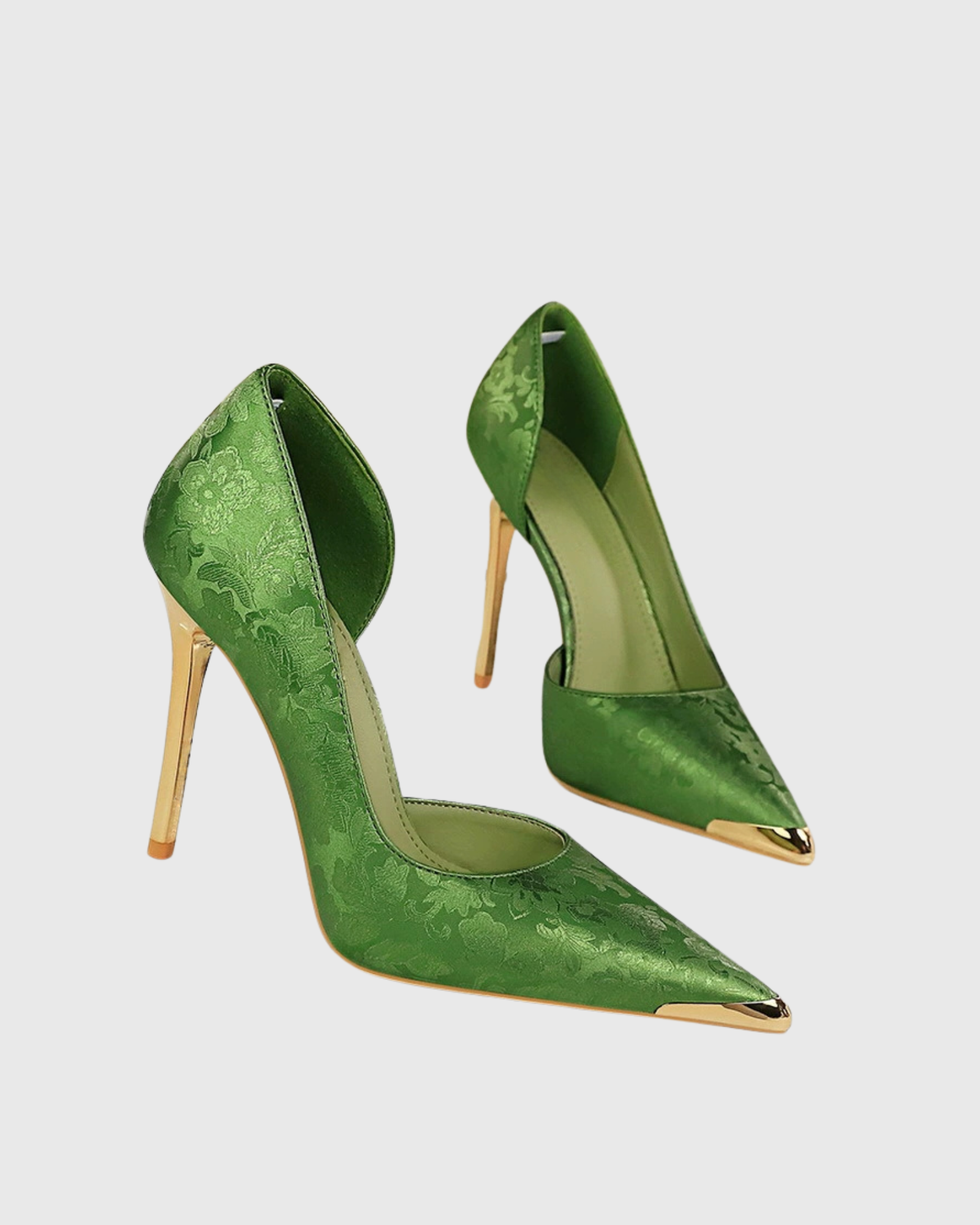 Sidney Jacquard Pumps In Green