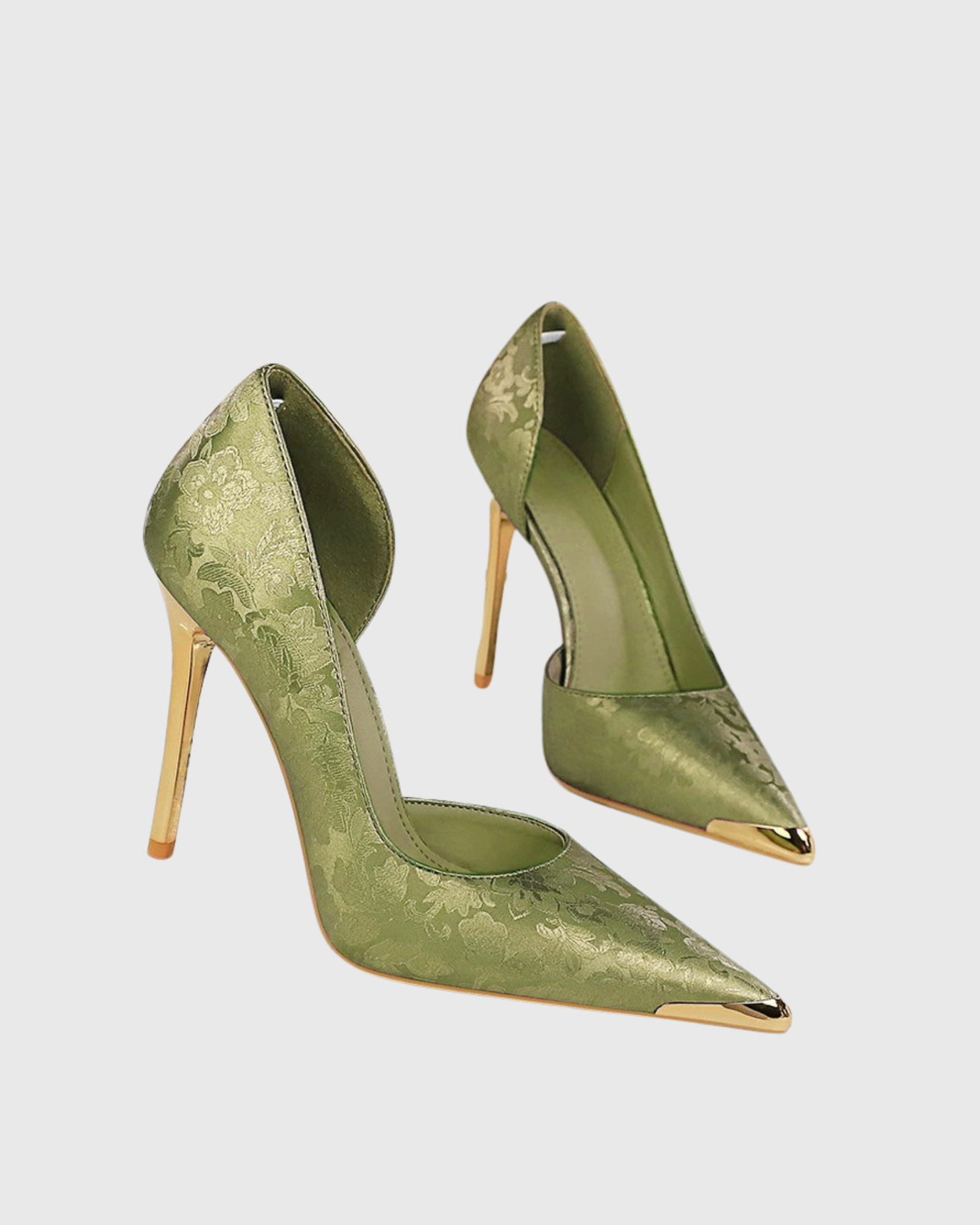 Sidney Jacquard Pumps In Green