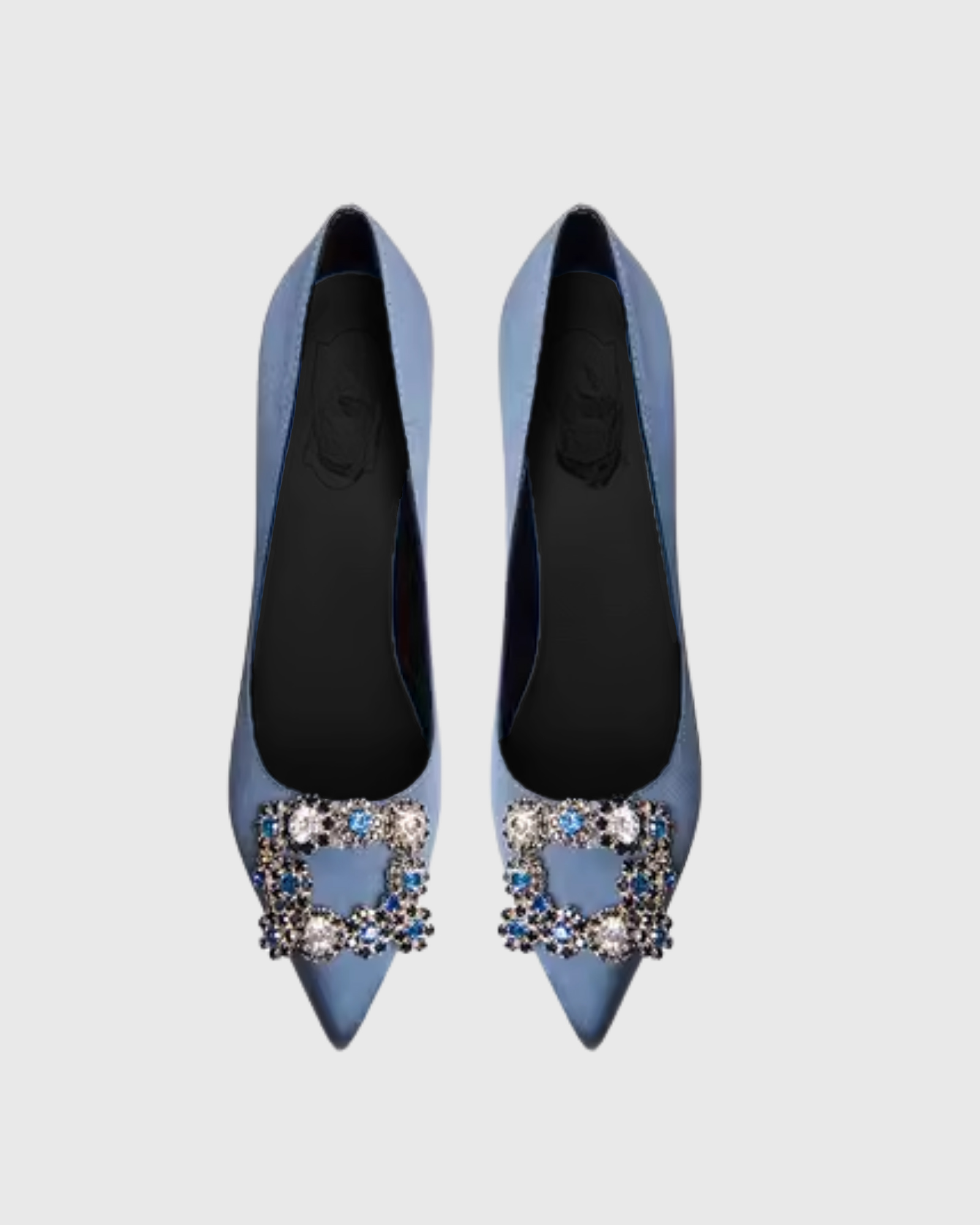 Sadah Rhinestone Buckle Pumps In Blue