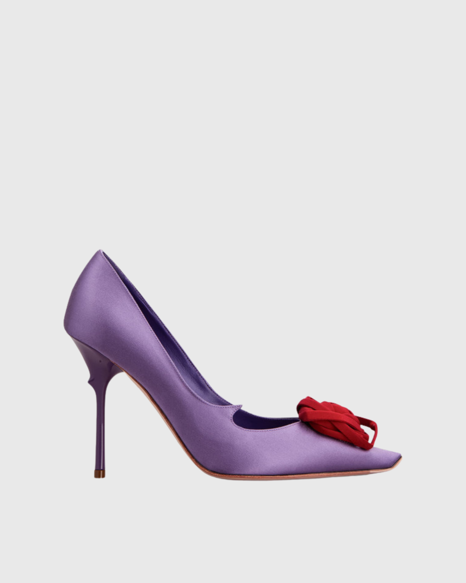 Sage Rose Satin Pumps In Violet
